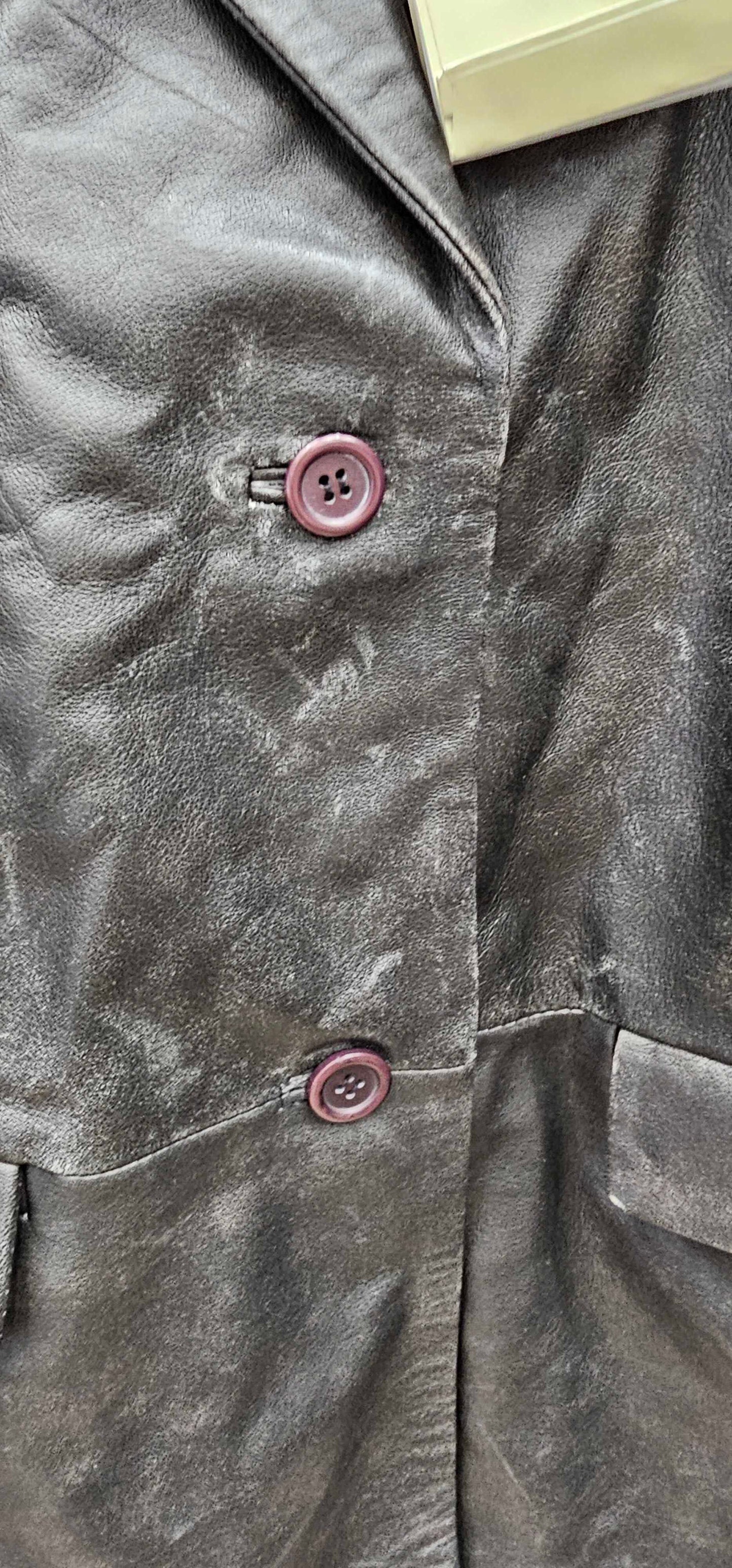 Muubaa - Black Classic Flap Leather Blazer - Black Size: Uk14