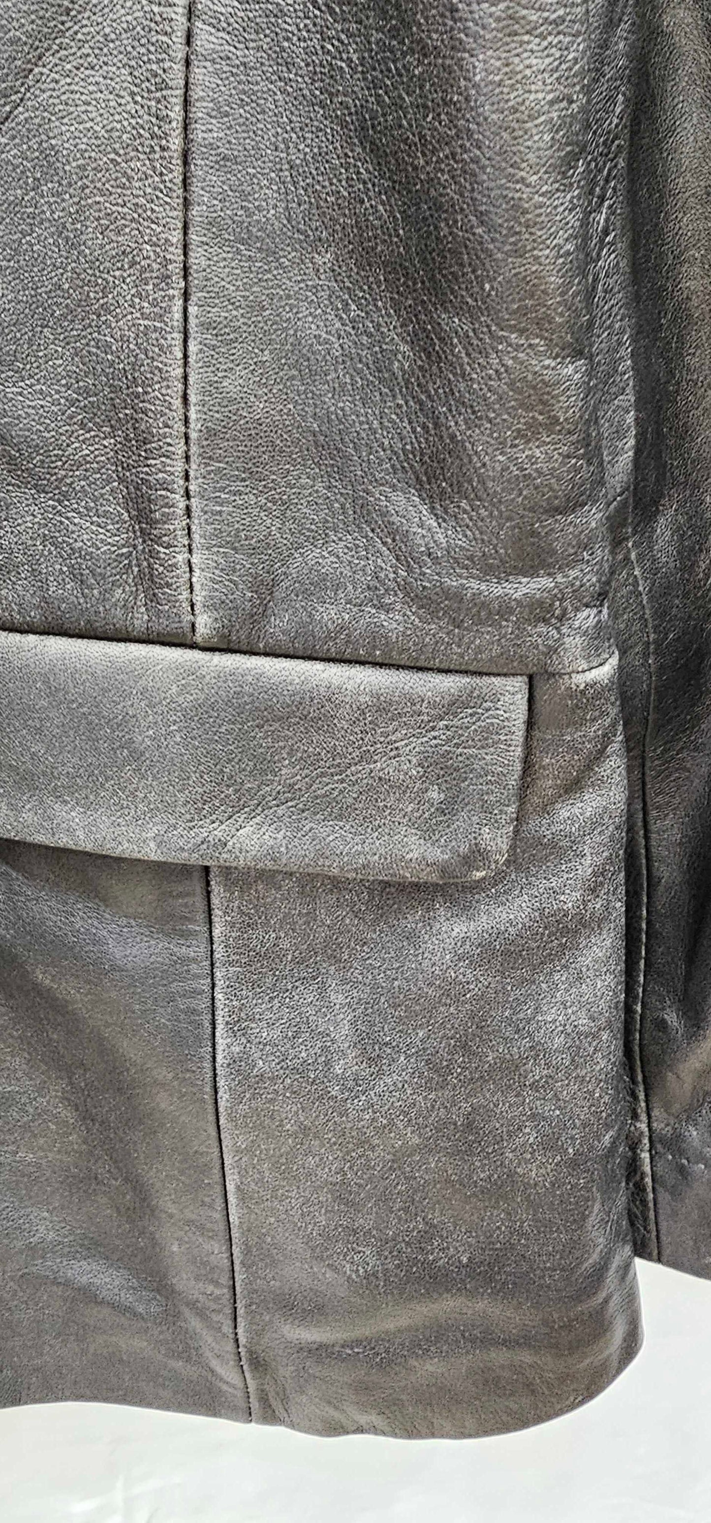 Muubaa - Black Classic Flap Leather Blazer - Black Size: Uk14