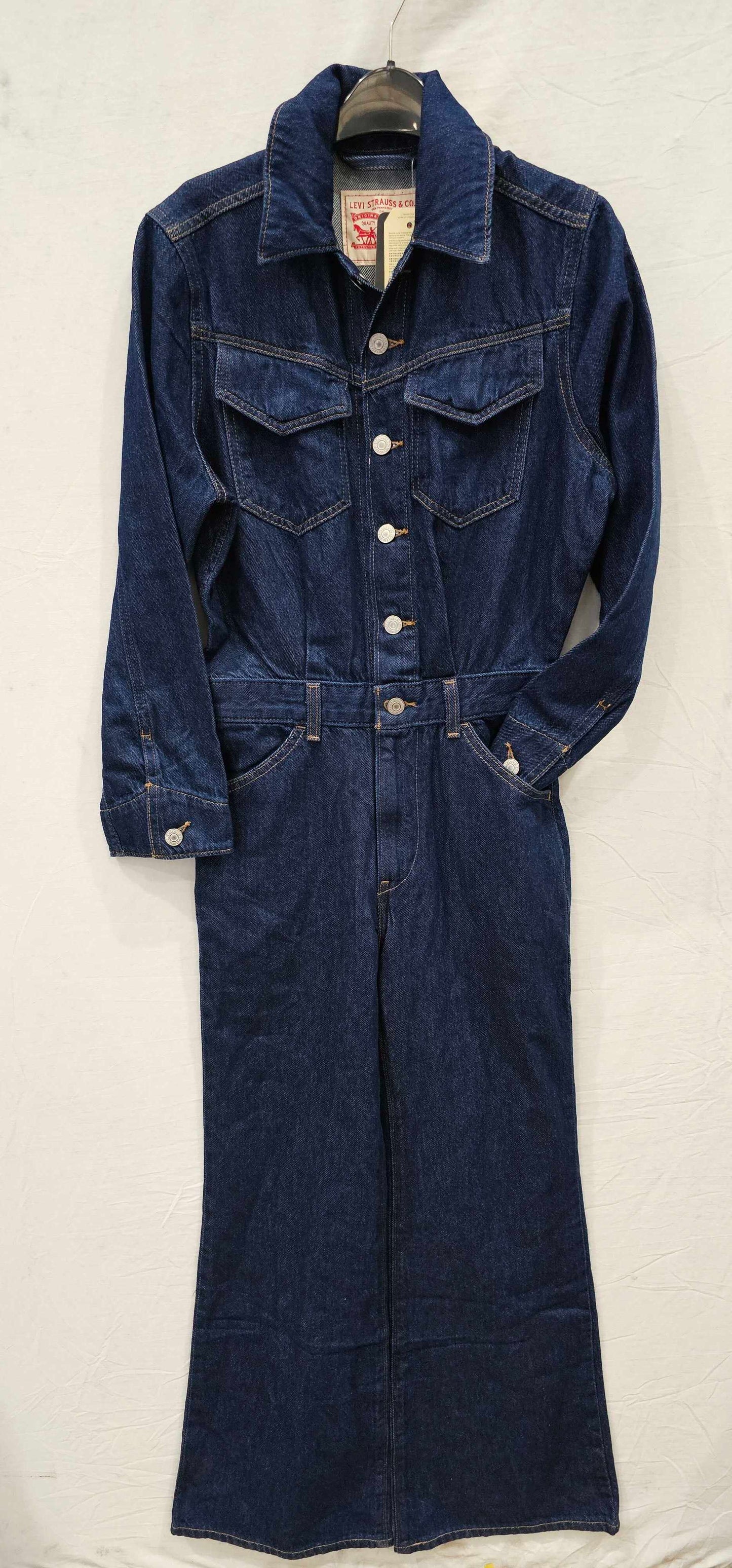 Levi's - Dark Blue Flared Western Jumpsuit - Blue Size: 25