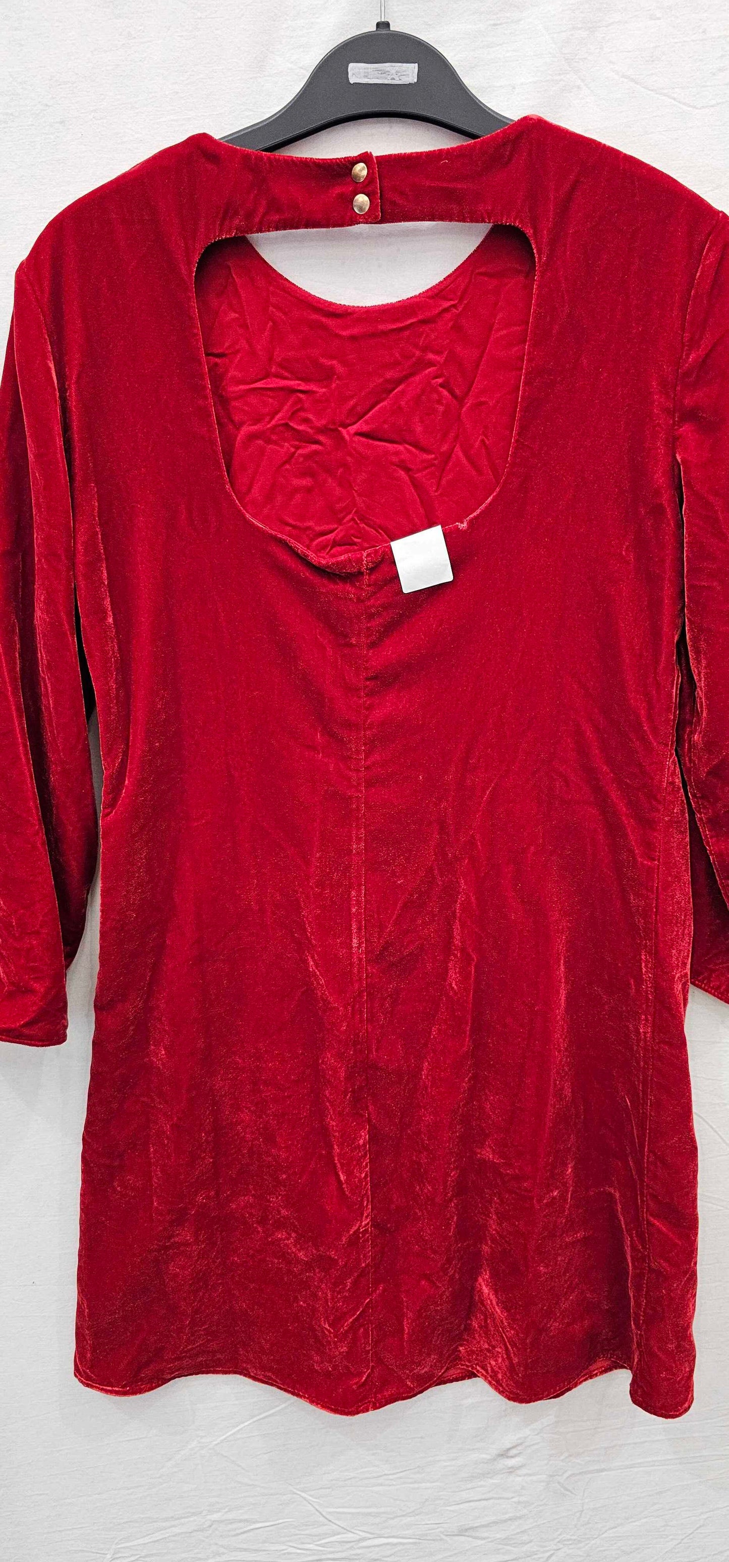 & Other Stories-1109786003 Red-8-red-red Betsy Velvet Dress-red Size: Eur 36