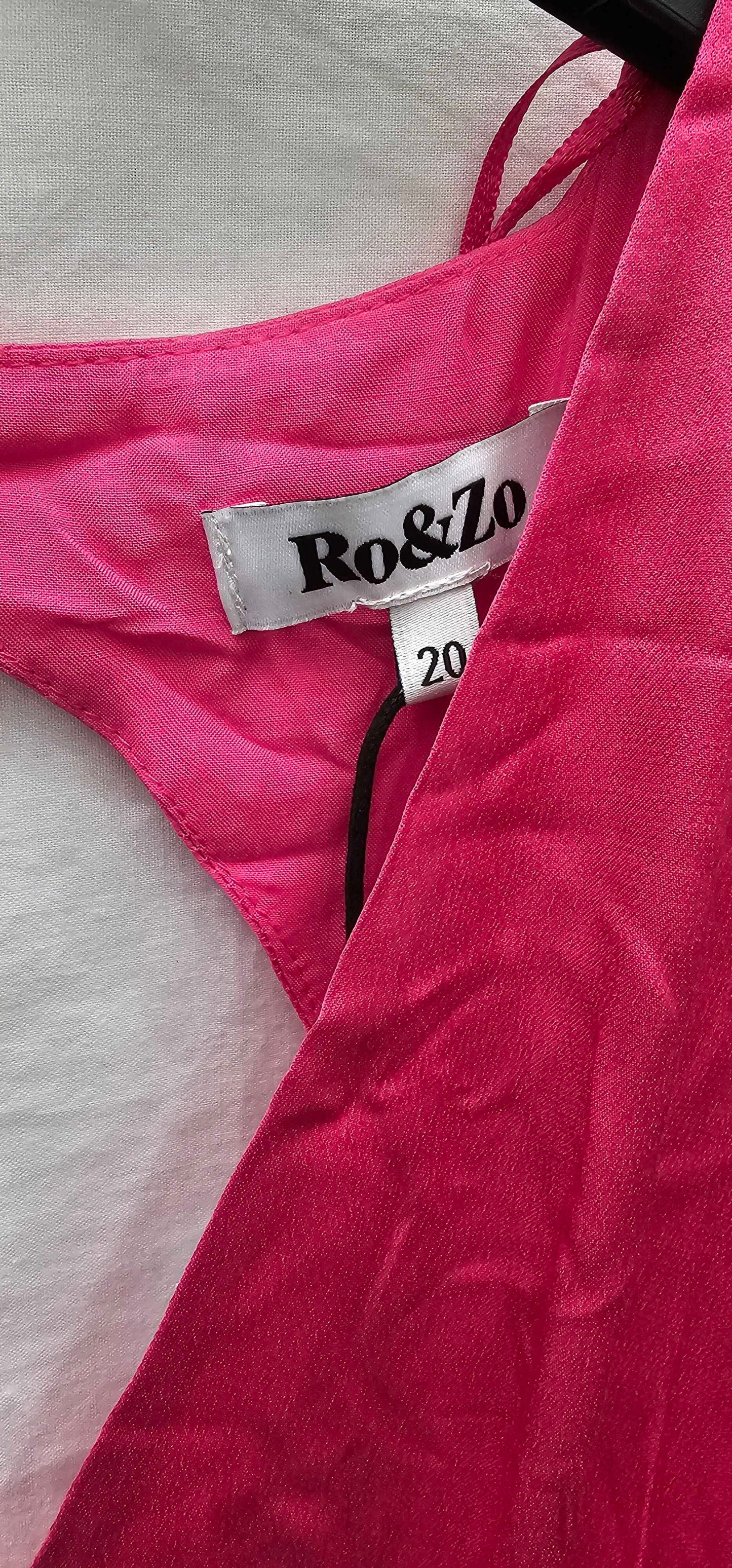 Ro & Zo - Evora Pink Bias Midi Dress - Pink Size: Uk20