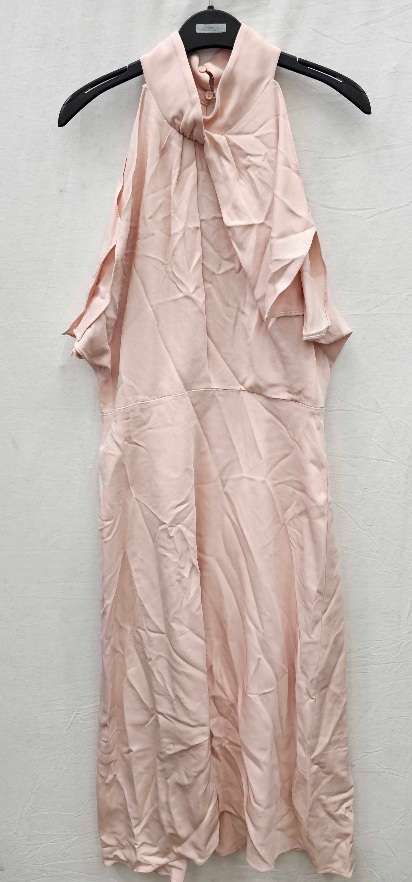 Reiss - Nude Andressa Short Sleeve Dress - Light Pink Size: Uk10