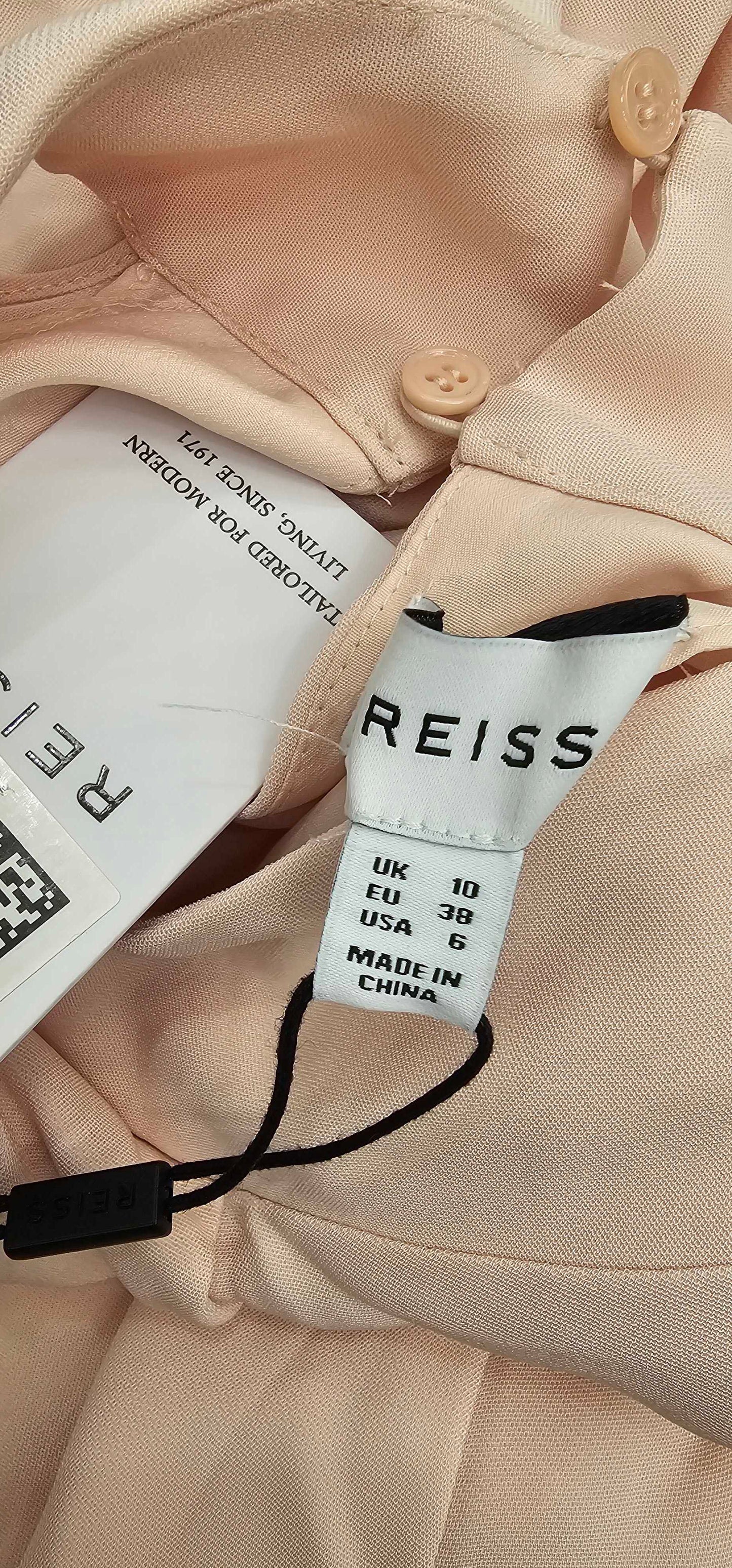 Reiss - Nude Andressa Short Sleeve Dress - Light Pink Size: Uk10