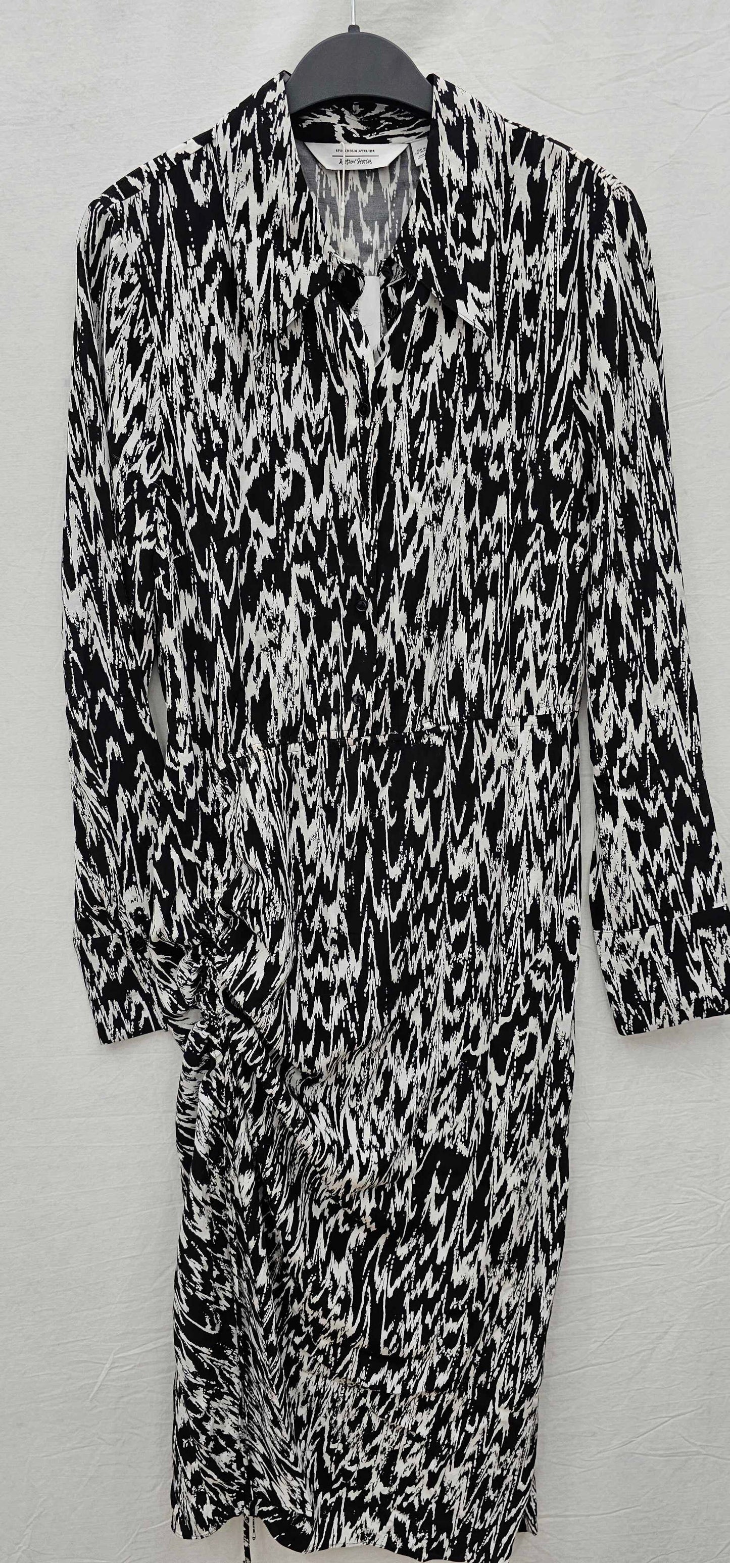 & Other Stories - Black Lillie Printed Dress - Black/white Size: Uk8