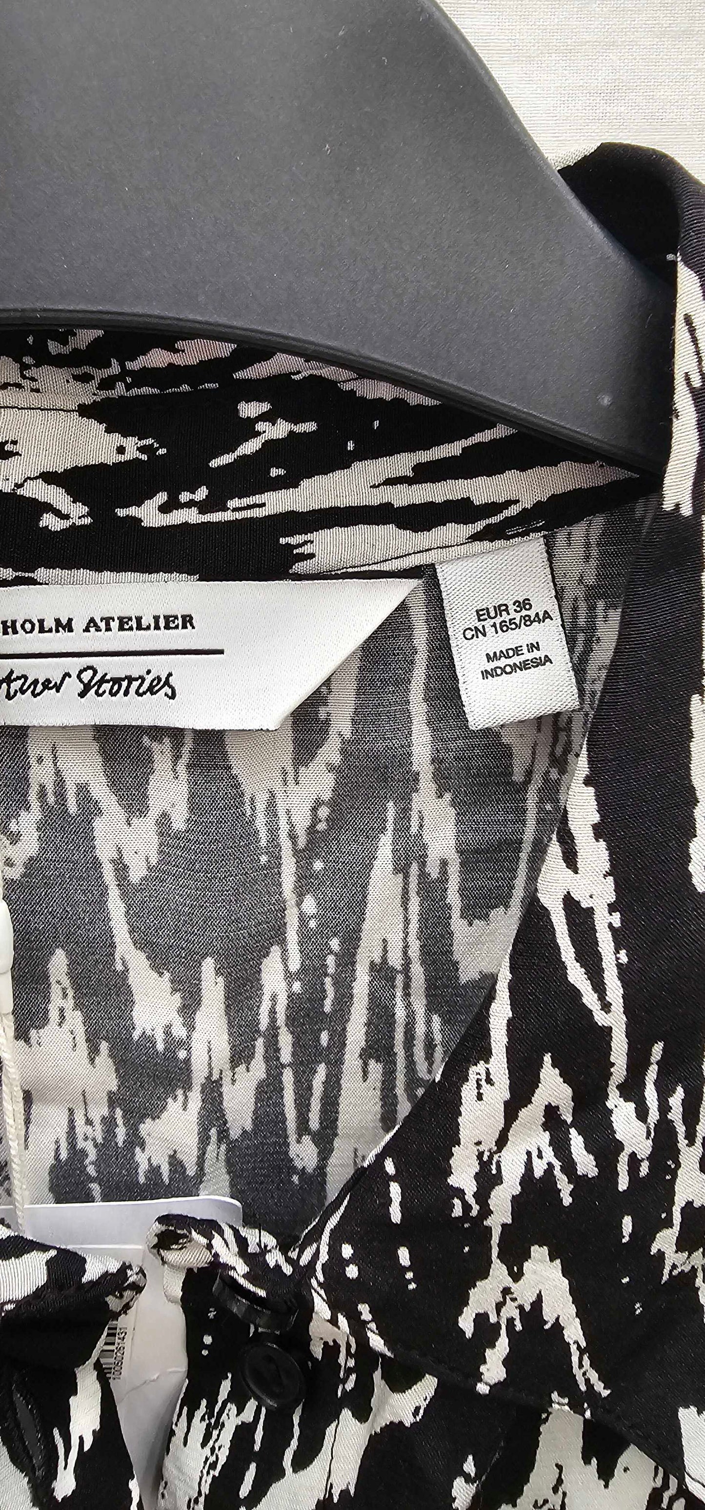 & Other Stories - Black Lillie Printed Dress - Black/white Size: Uk8