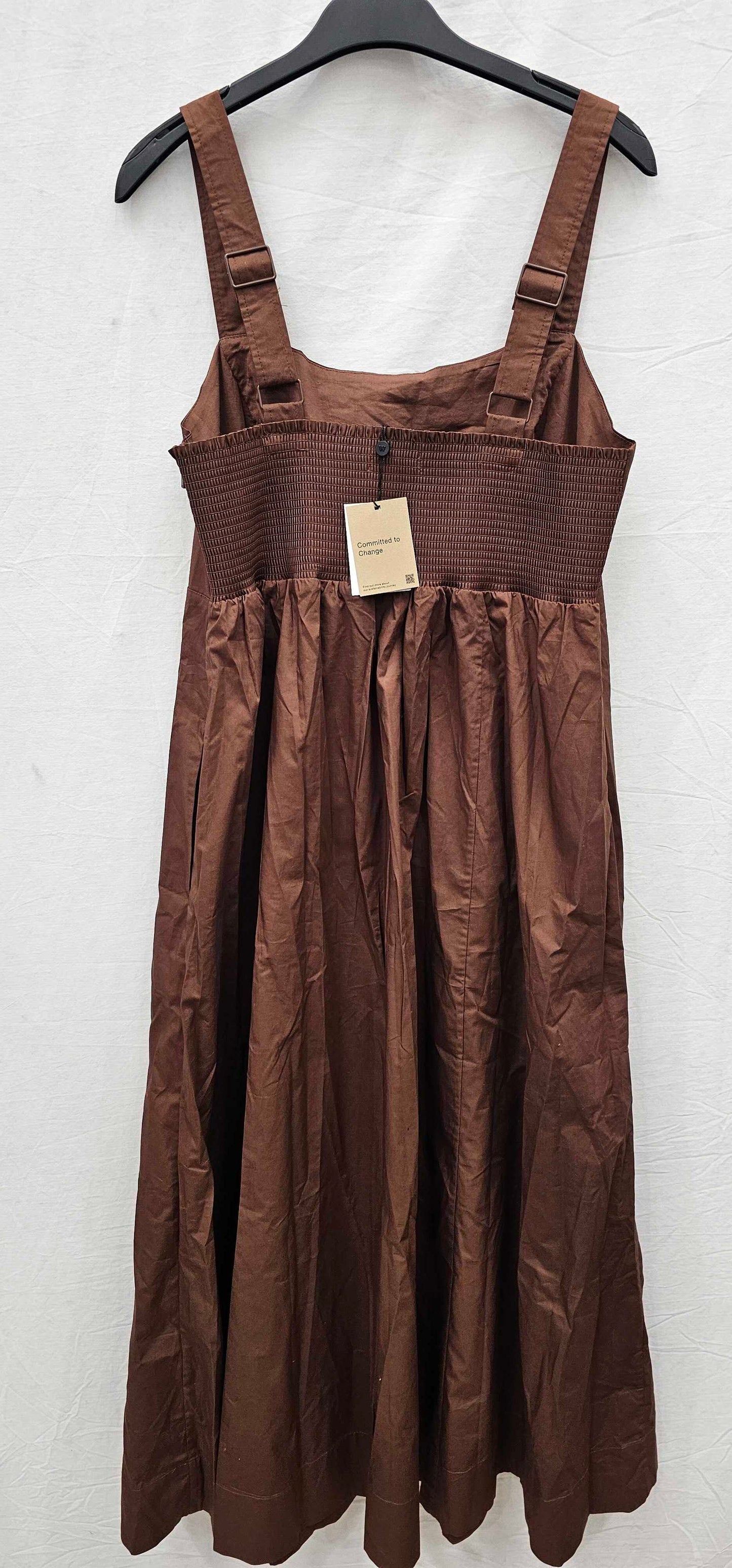 Whistles - Brown Petite Anna Cotton Midi Dress - Brown Size: Uk16