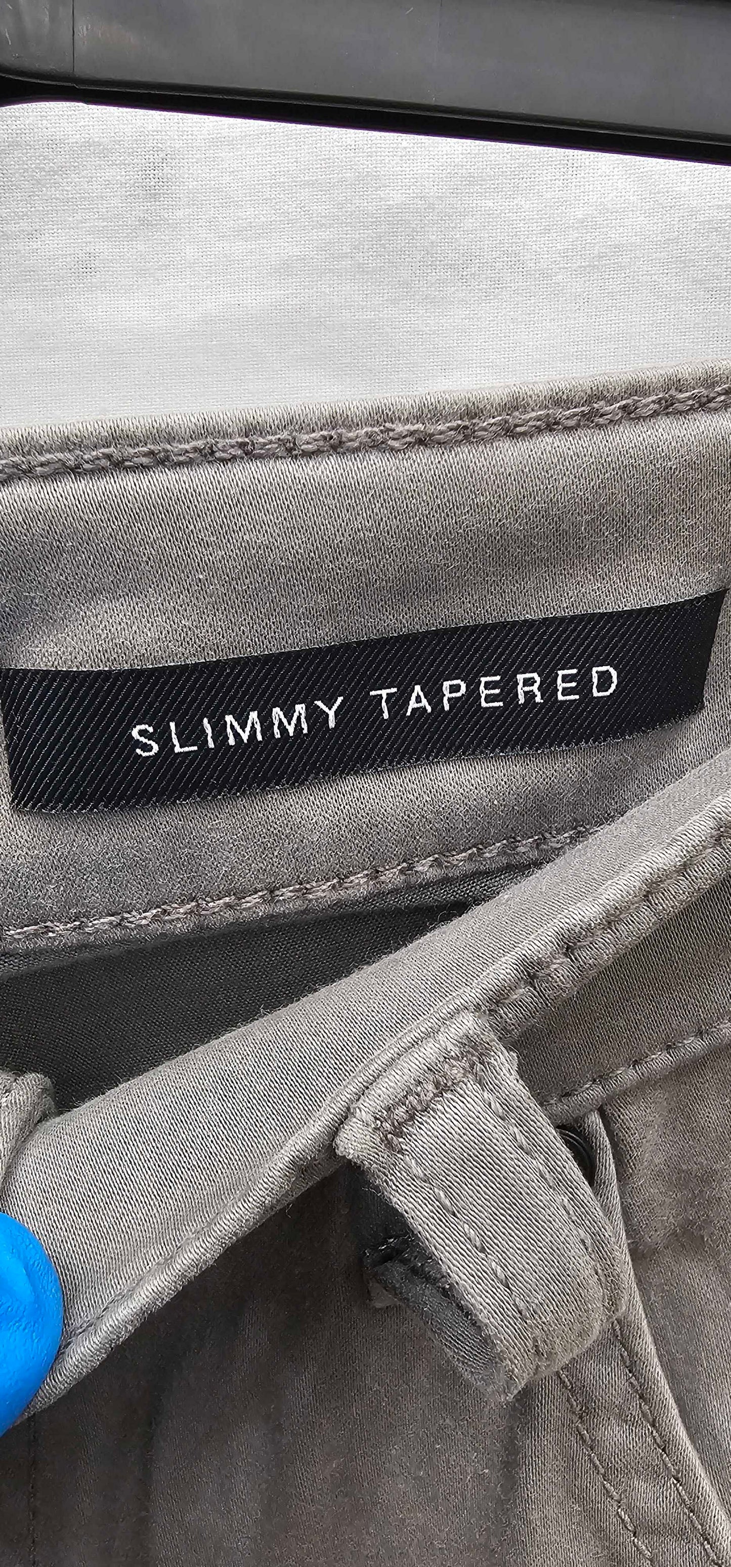 7 For All Mankind-smxv600gr-34-grey-grey Wash Slimmy Tapered Stretch Jeans-grey Size: 34