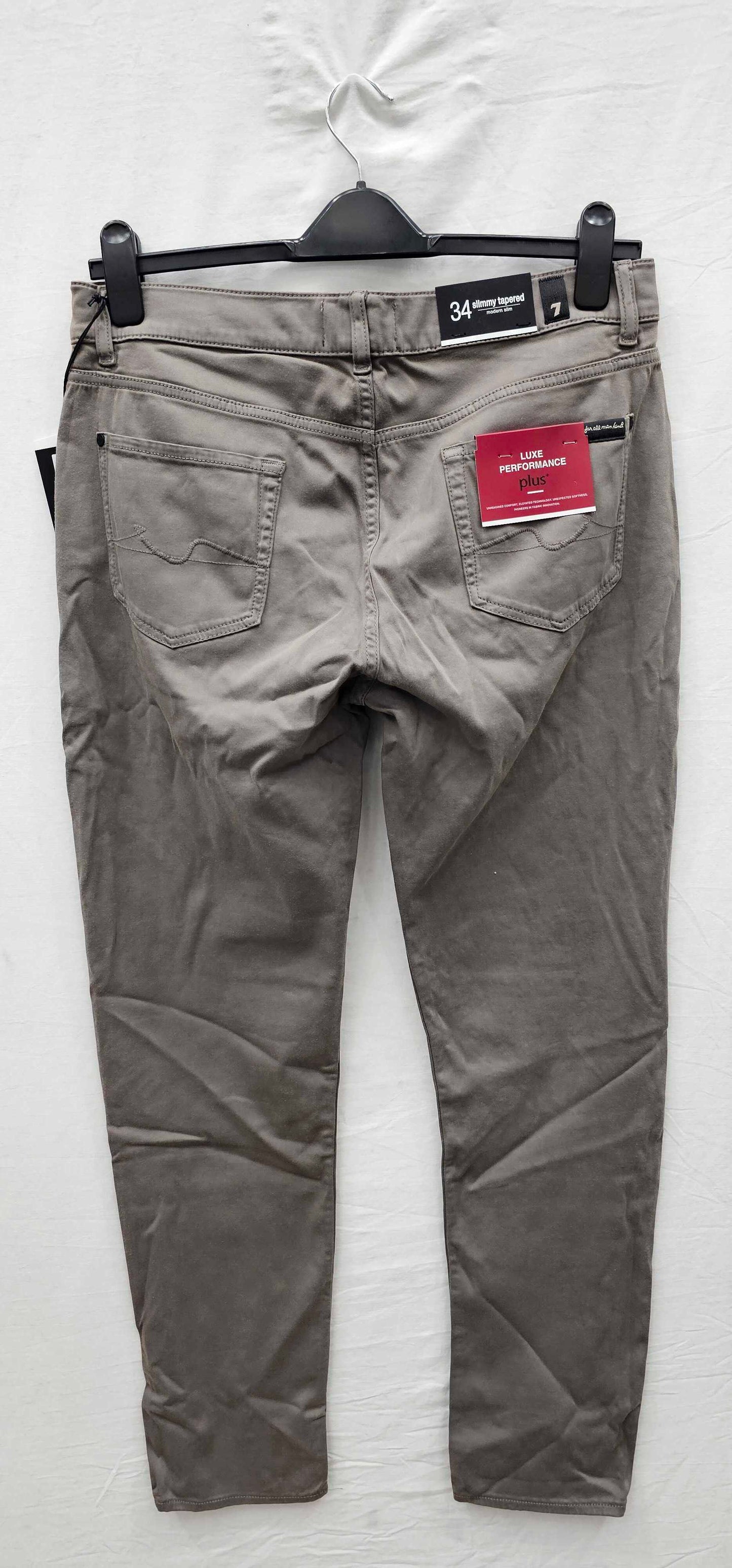 7 For All Mankind-smxv600gr-34-grey-grey Wash Slimmy Tapered Stretch Jeans-grey Size: 34