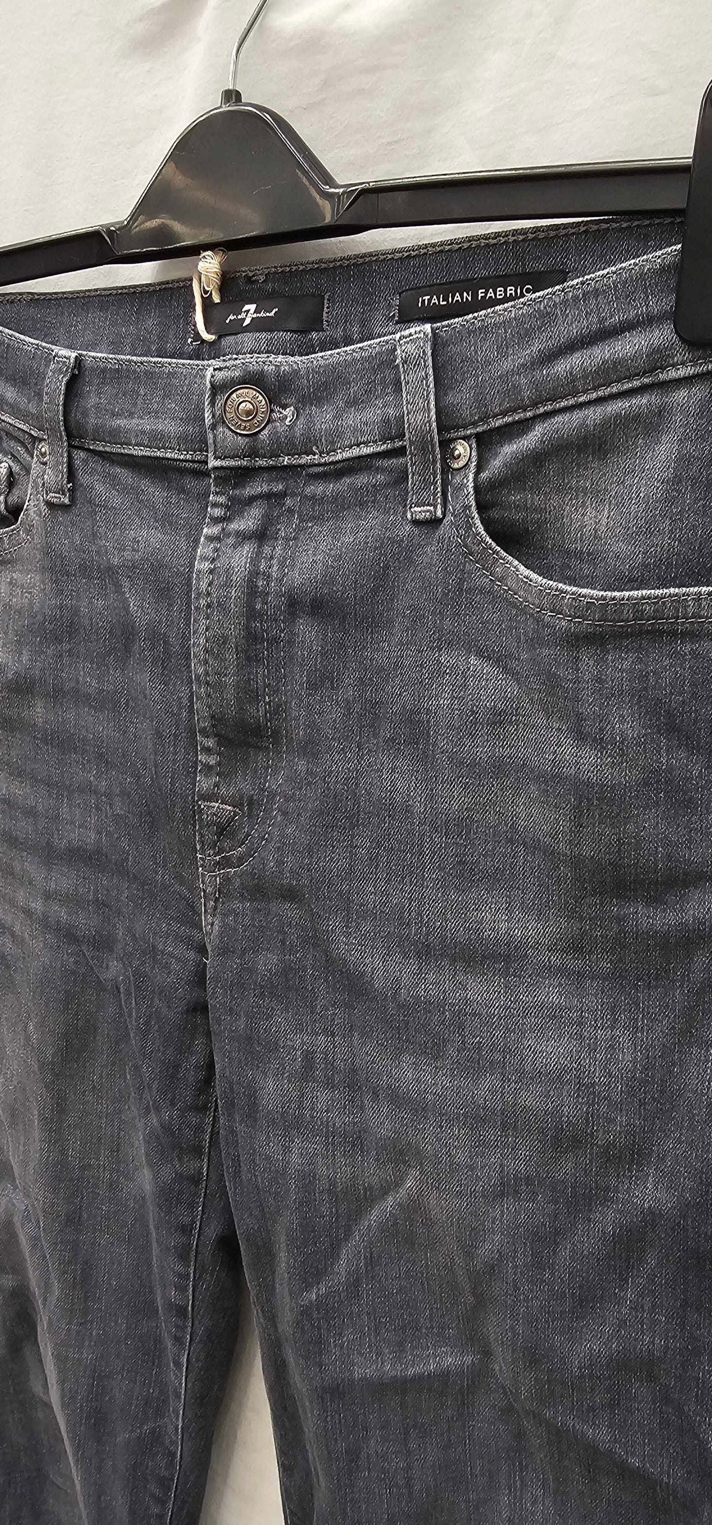 7 For All Mankind-swzc110pr-30-grey-grey Illusion Skinny Crop Stretch Jeans-grey Size: 30