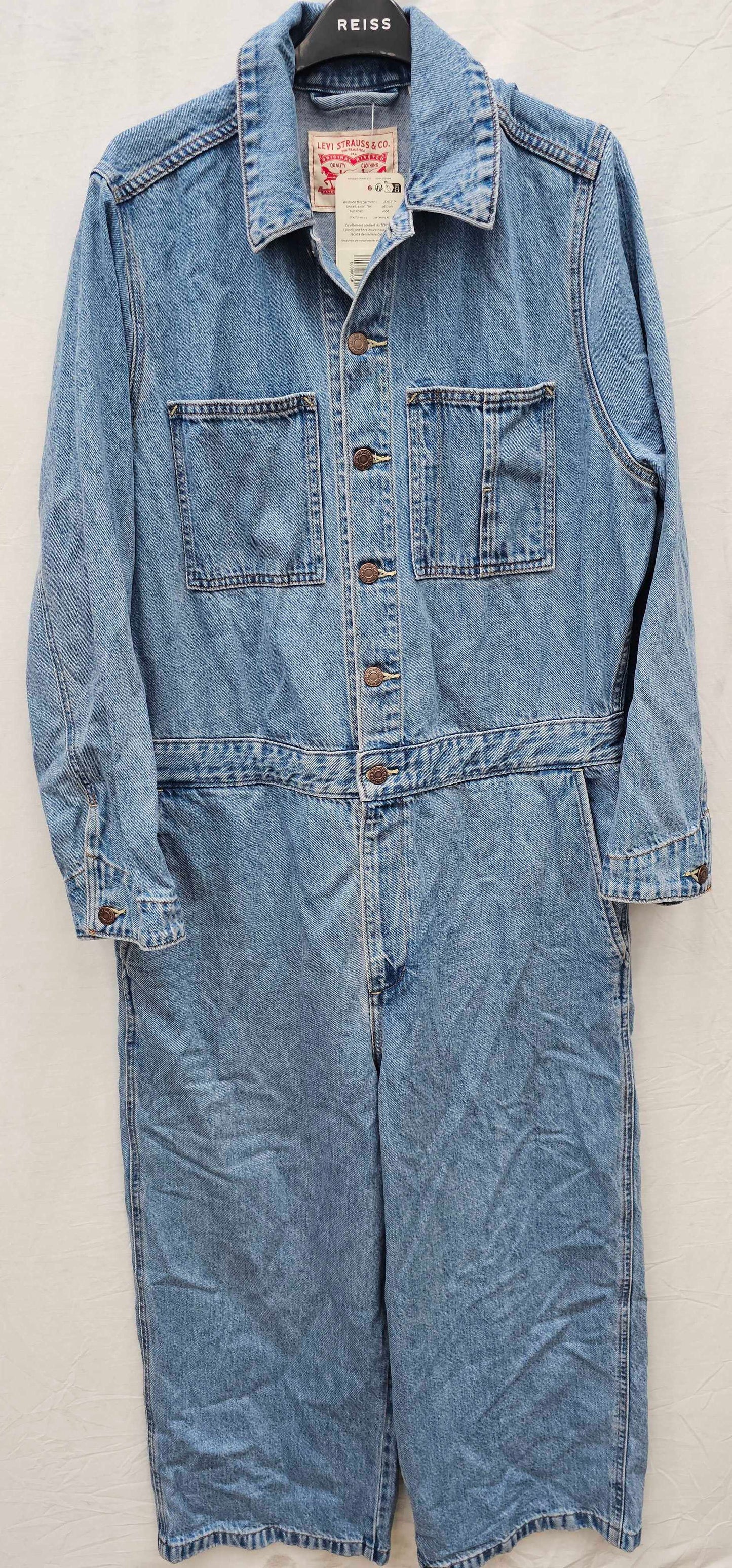 Levi's - Blue Wide Leg Denim Jumpsuit - Blue Size: L