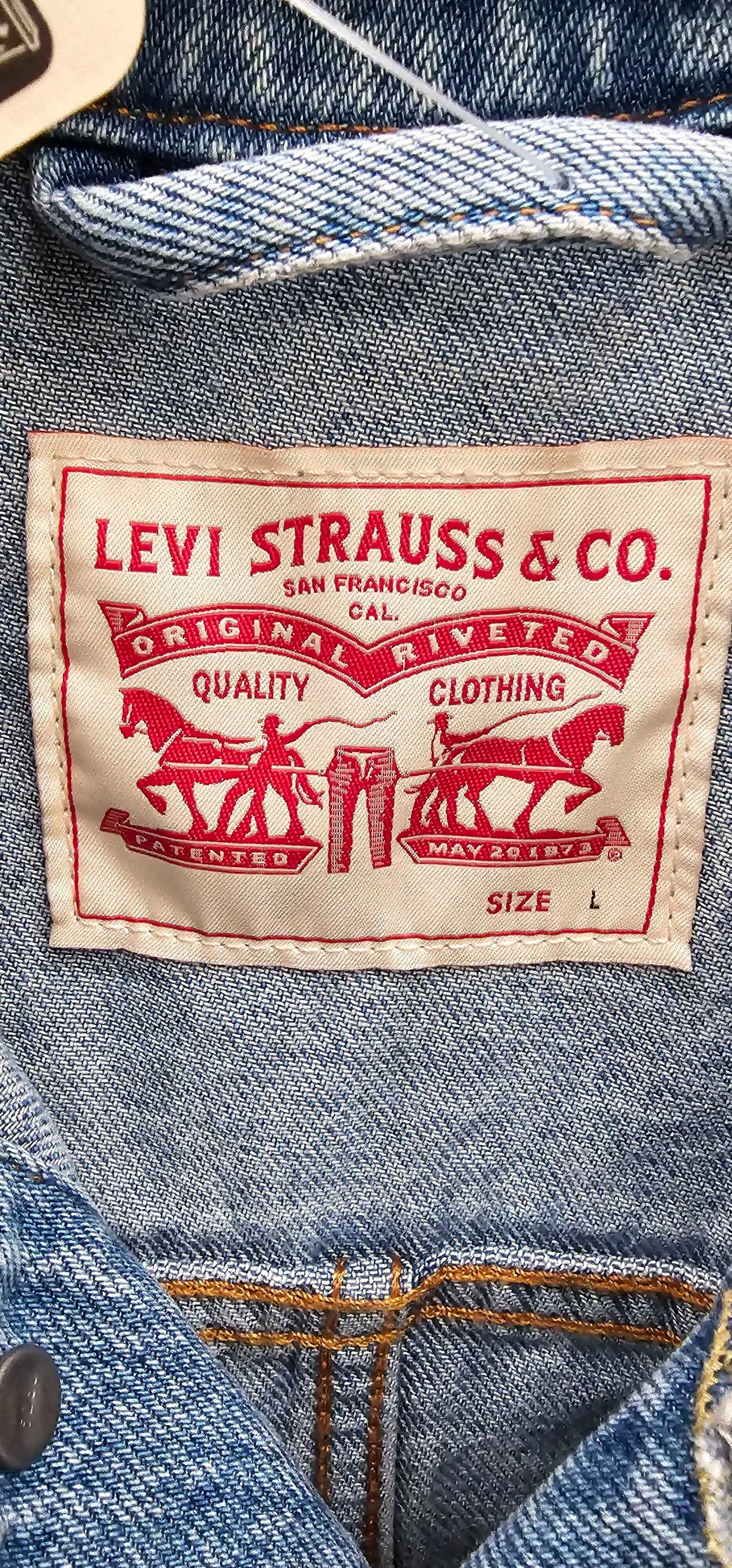 Levi's - Blue Wide Leg Denim Jumpsuit - Blue Size: L