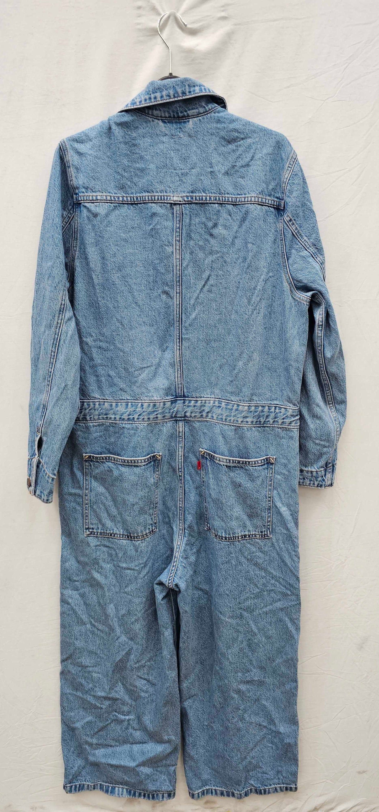 Levi's - Blue Wide Leg Denim Jumpsuit - Blue Size: L