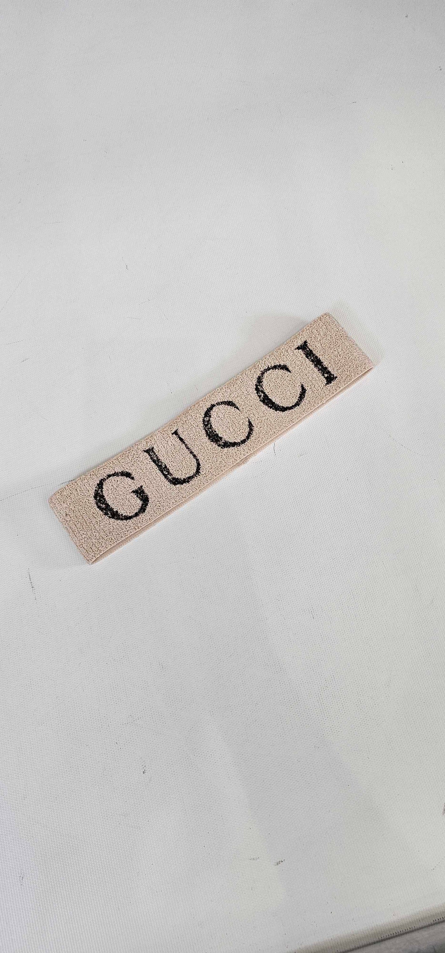 Gucci-491820 3G133 9060-*-White-white Gucci Alphabet Logo Headband-white Size: *