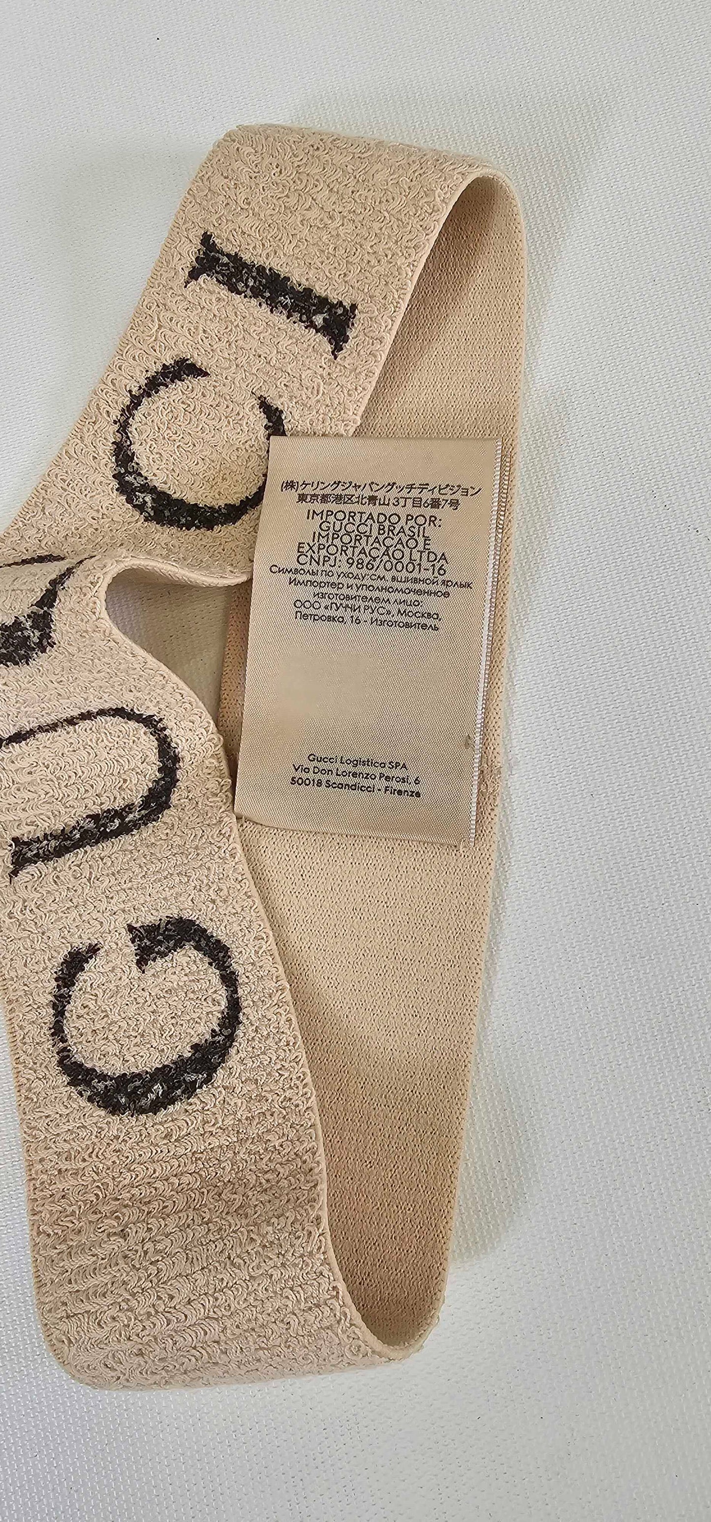 Gucci-491820 3G133 9060-*-White-white Gucci Alphabet Logo Headband-white Size: *