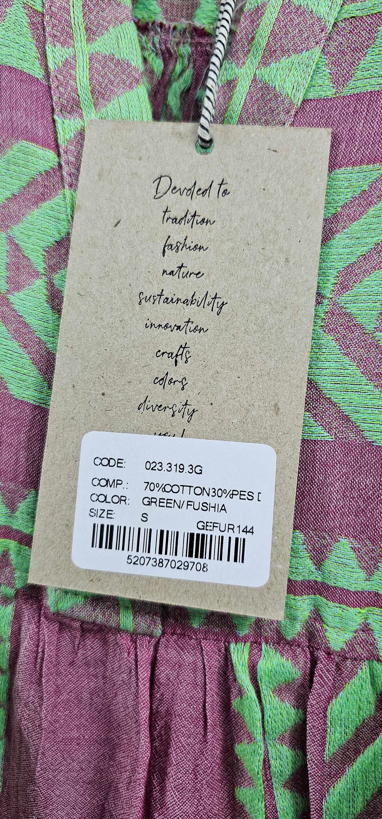 Devotion - Ella Dress - Green, Red Size: S