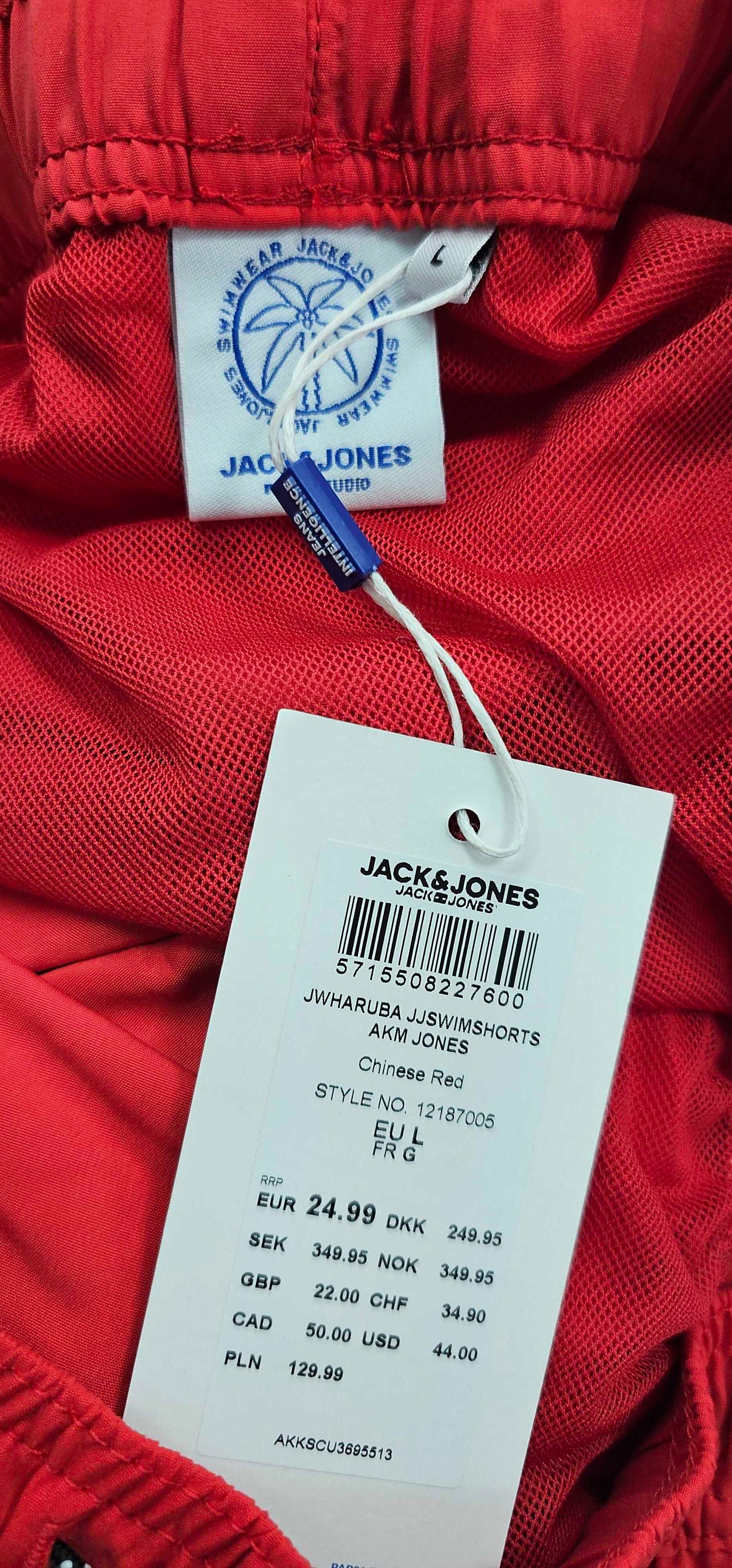 Jack & Jones - Ethereal Red Swim Shorts - Red Size: L