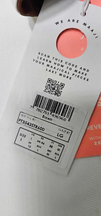 Maaji Moccachino Patri Long Line Triangle Top Women's Brown Size: Uk12