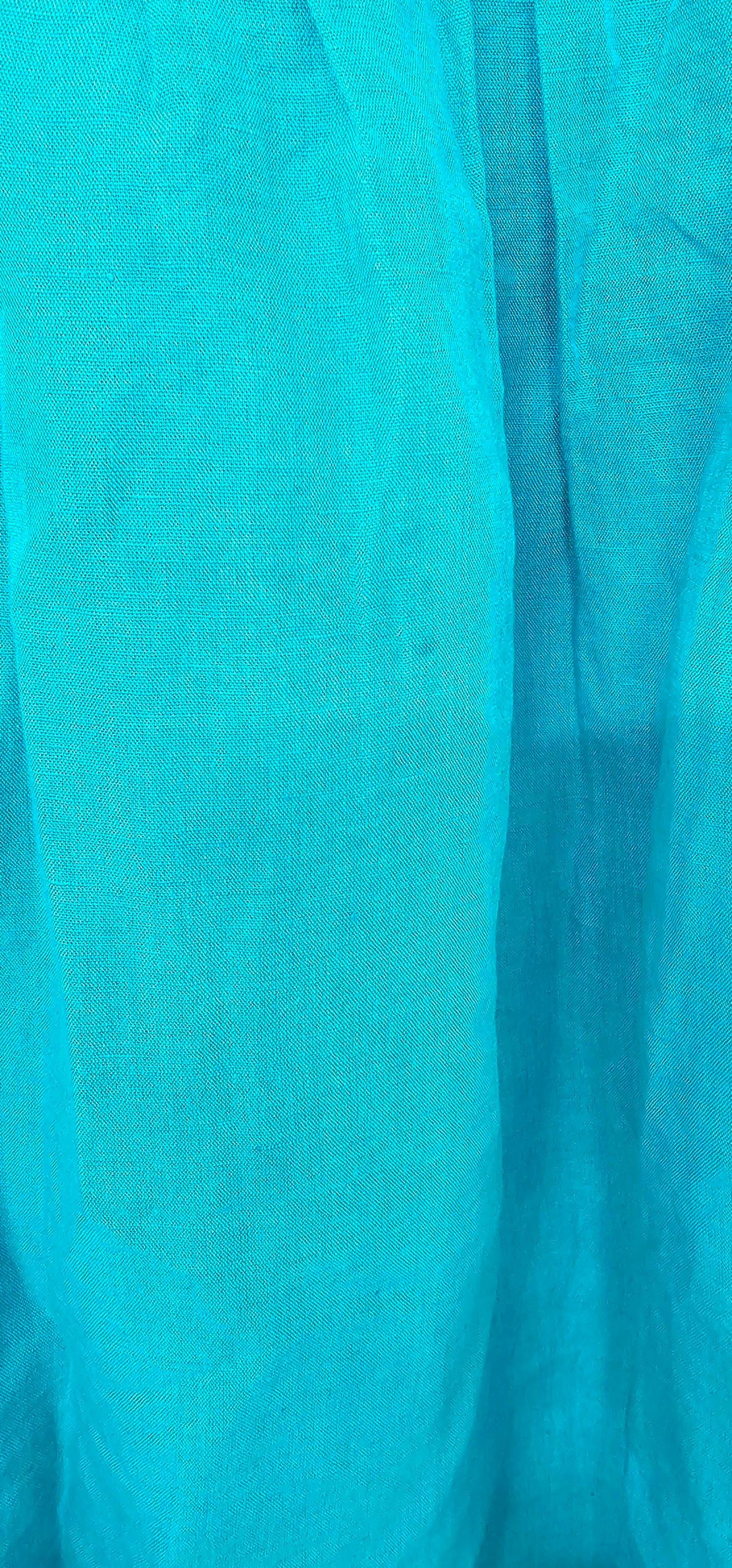 Whistles - Turquoise Gloria Linen Blend Dress - Blue Size: Uk16