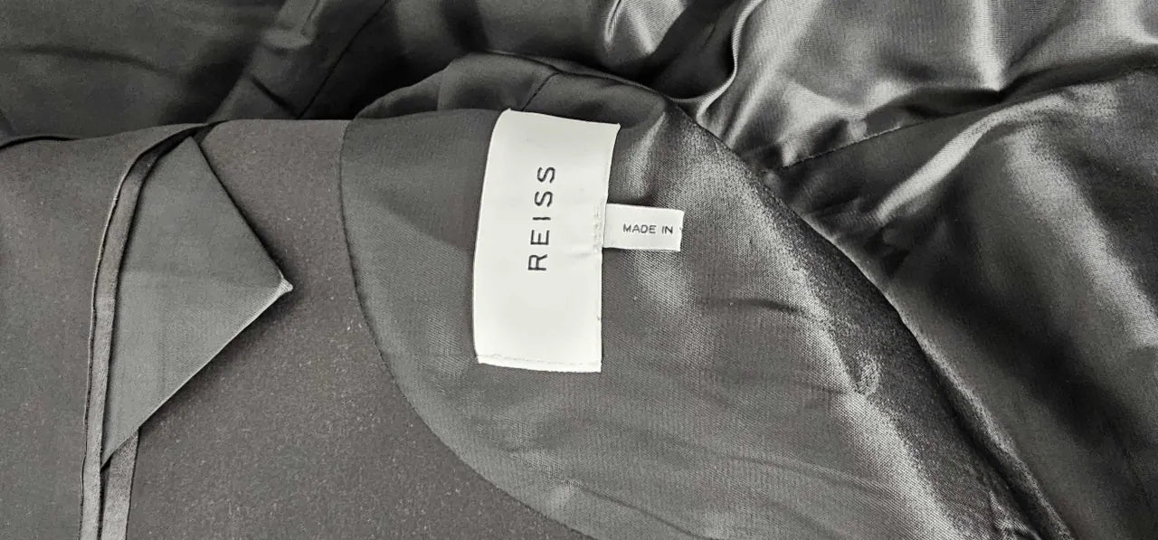 Reiss Black Ace Slim Classic Fit Velvet Single-breasted Blazer Size: 38