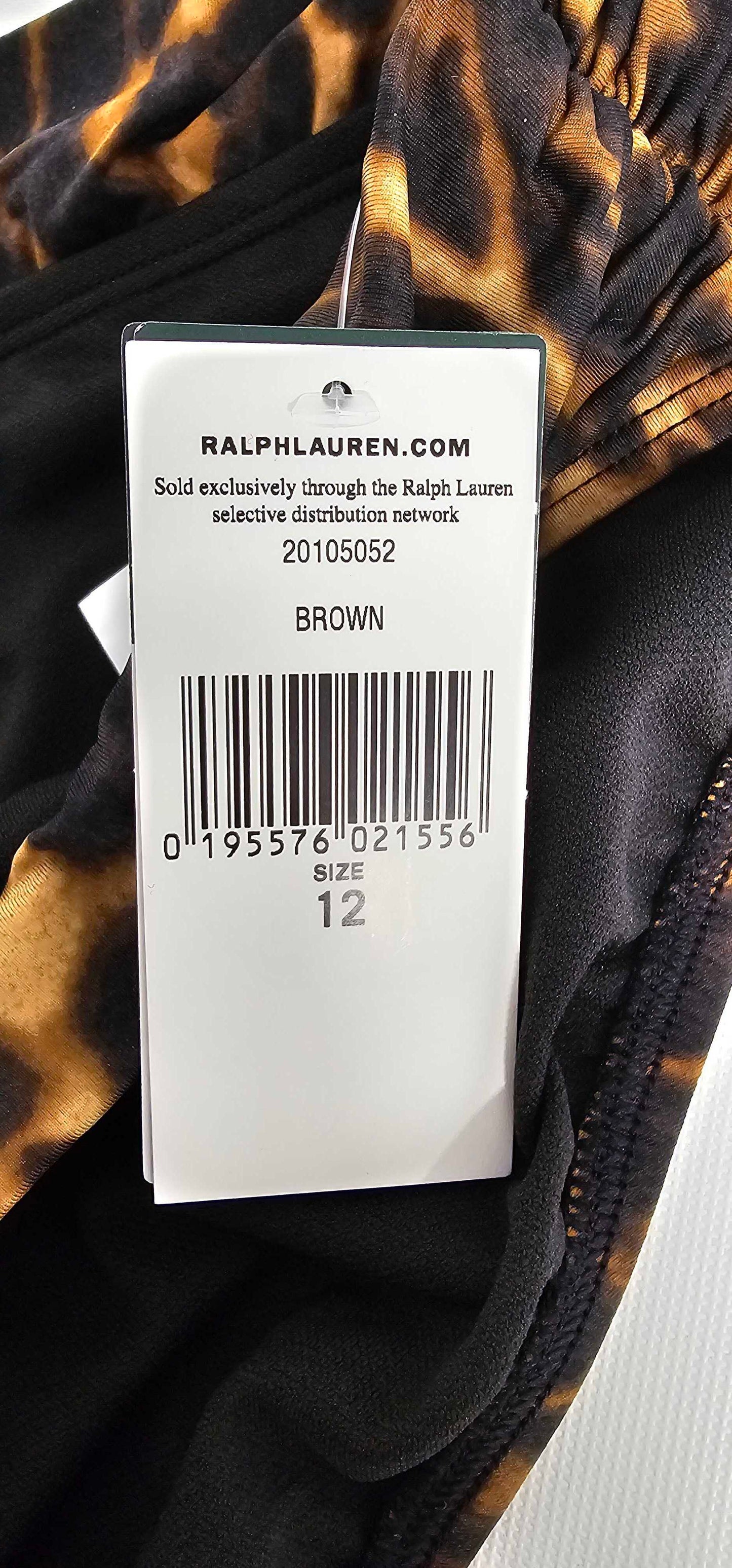 Lauren Ralph Lauren - Brown Animal Print Hipster Bikini Bottoms - Multi Size: Uk12