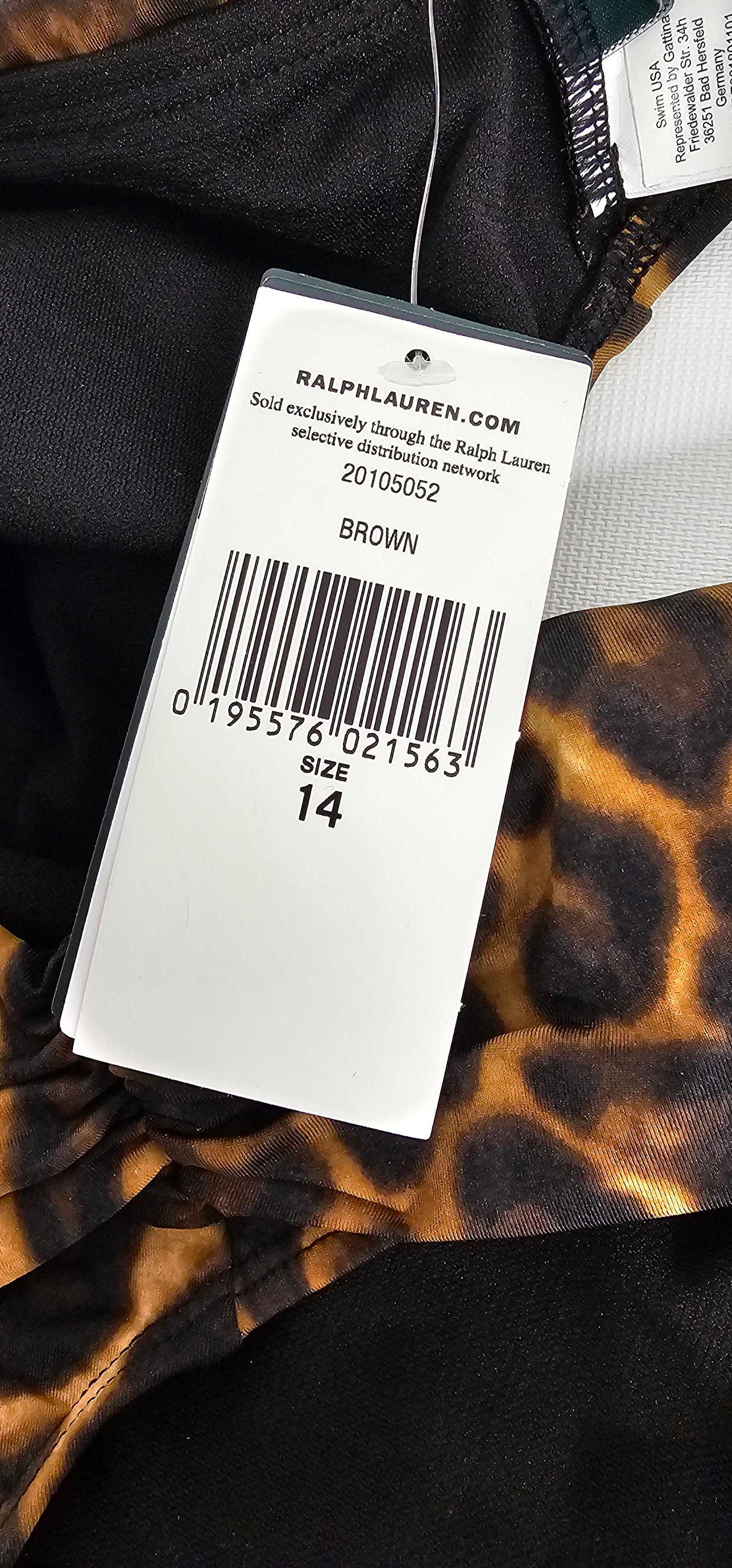 Lauren Ralph Lauren - Brown Animal Print Hipster Bikini Bottoms - Multi Size: Uk14