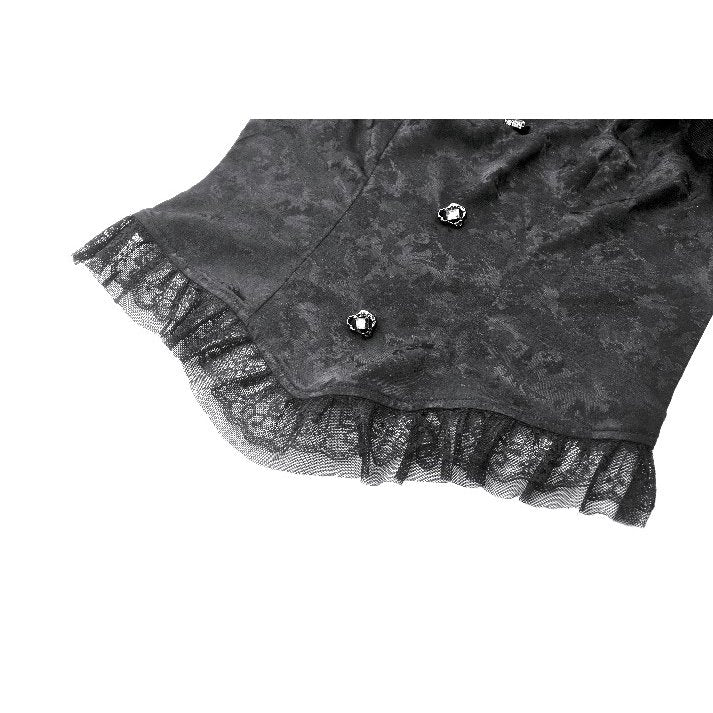 Dark in Love Seraphine Lace Shoulder Goth Top