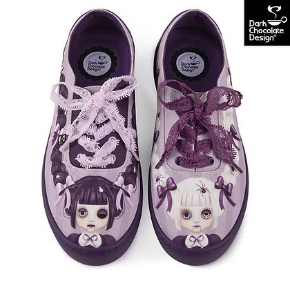Chocolaticas® Nocturna Sisters – Gothic Dollface Lace-Up Sneakers