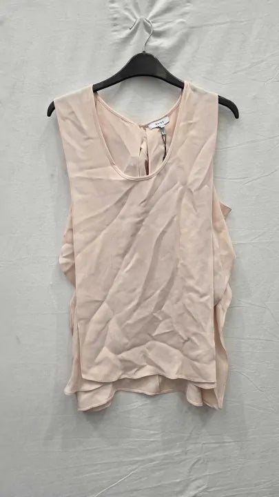 Reiss - Nude Calista Tie Neck Blouse Size: Uk 14