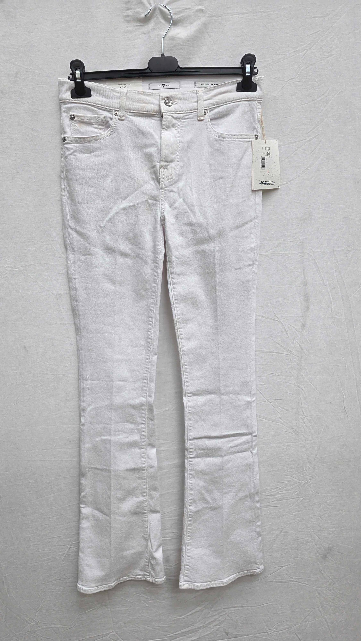 7 For All Mankind - White Bootcut Stretch Jeans Size: 29