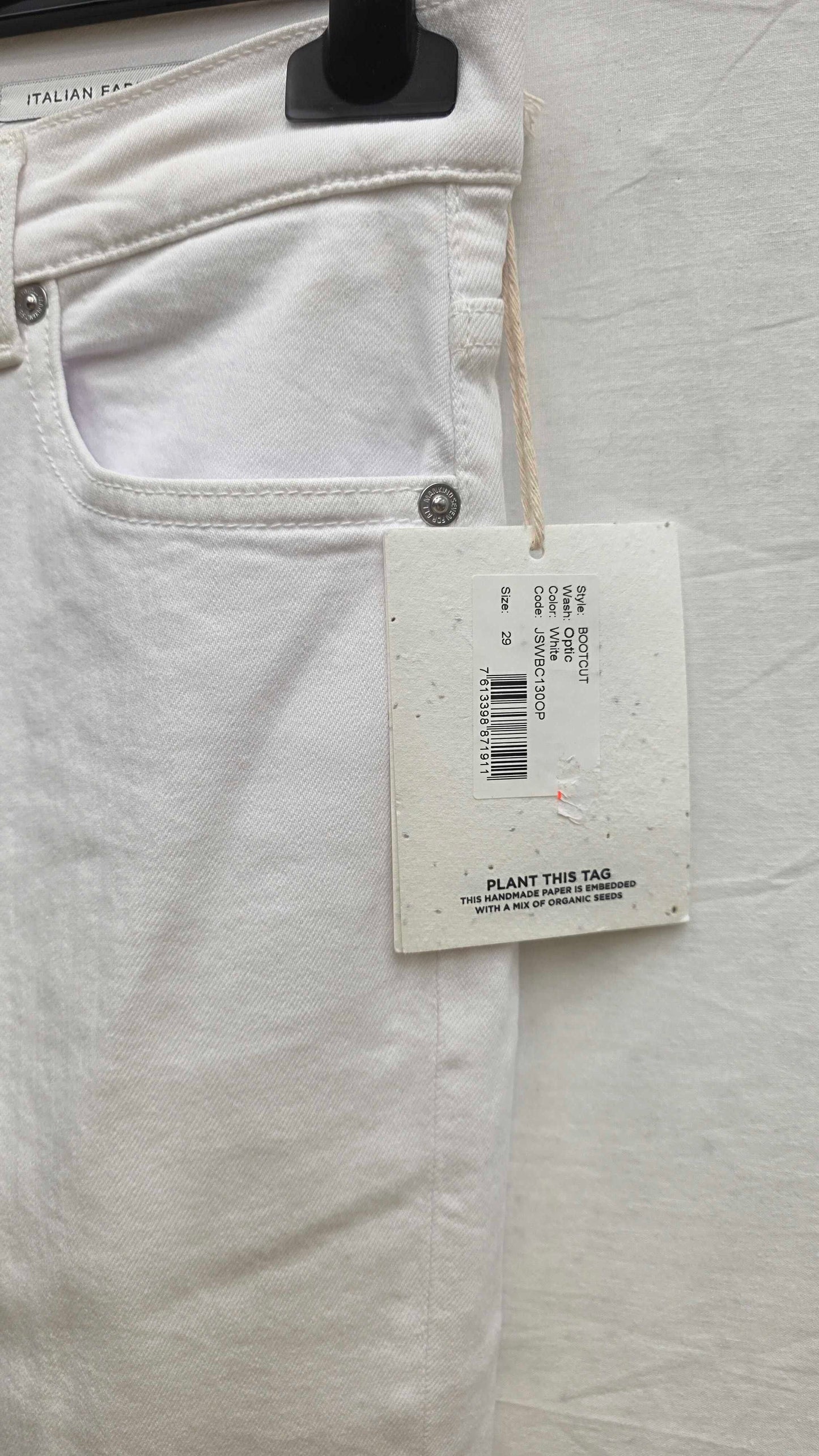 7 For All Mankind - White Bootcut Stretch Jeans Size: 29