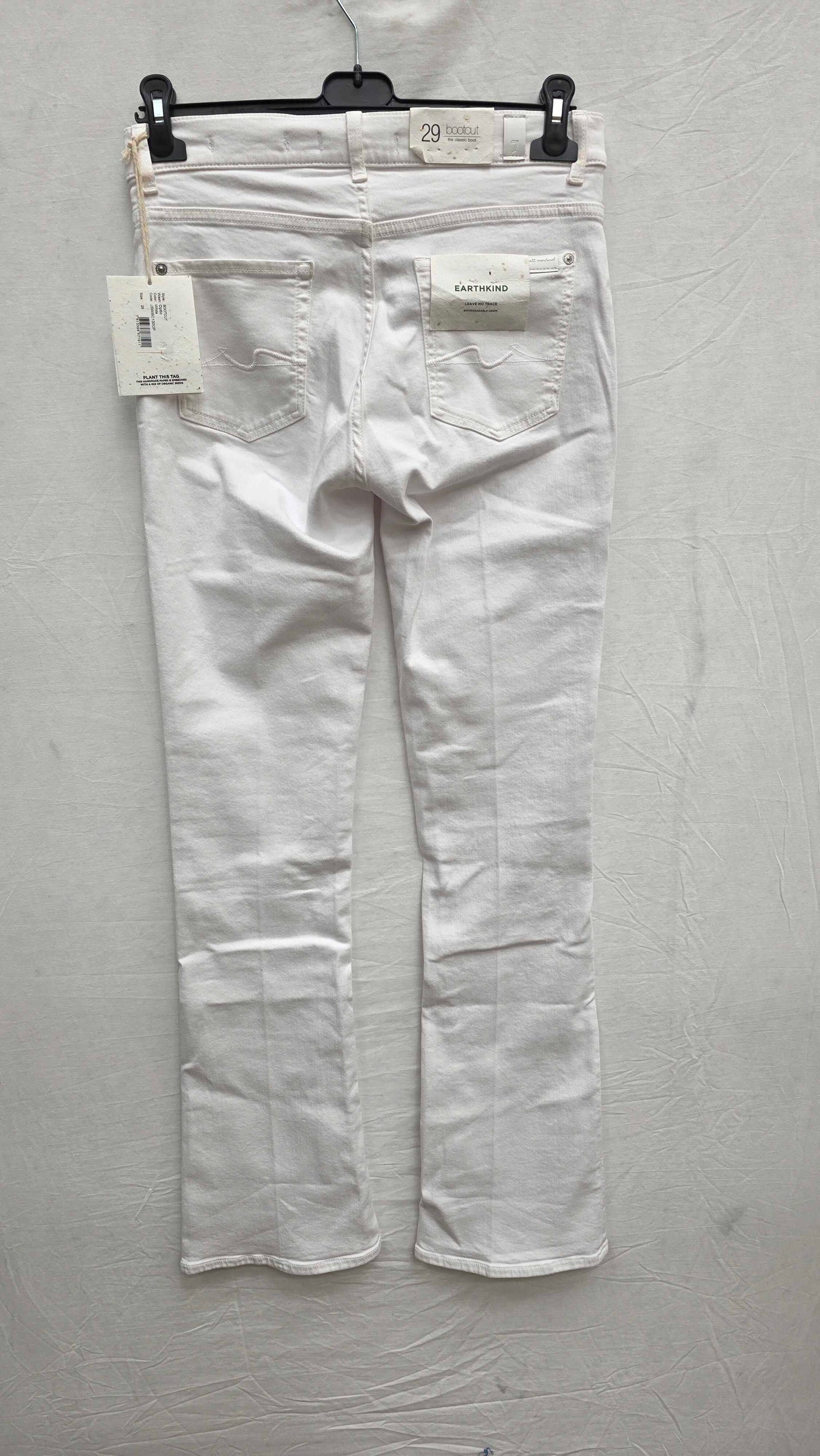 7 For All Mankind - White Bootcut Stretch Jeans Size: 29