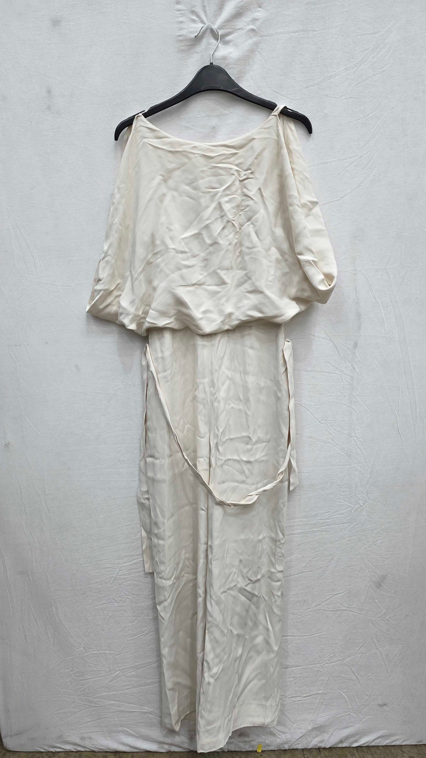 Reiss - White Wide Leg Drape Jumpsuit Size: Uk 8