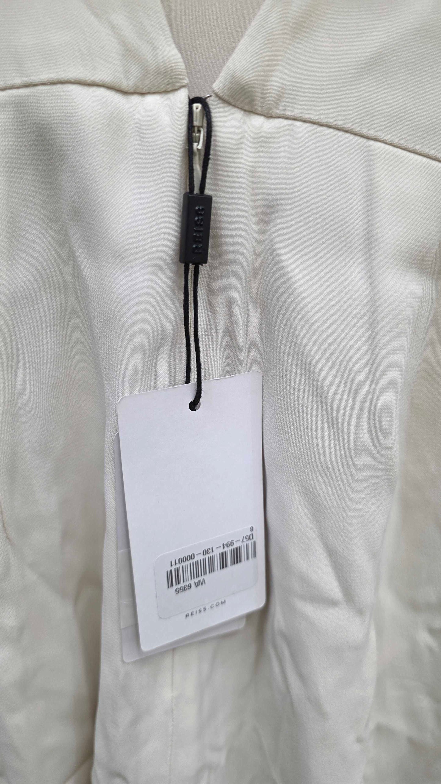 Reiss - White Wide Leg Drape Jumpsuit Size: Uk 8