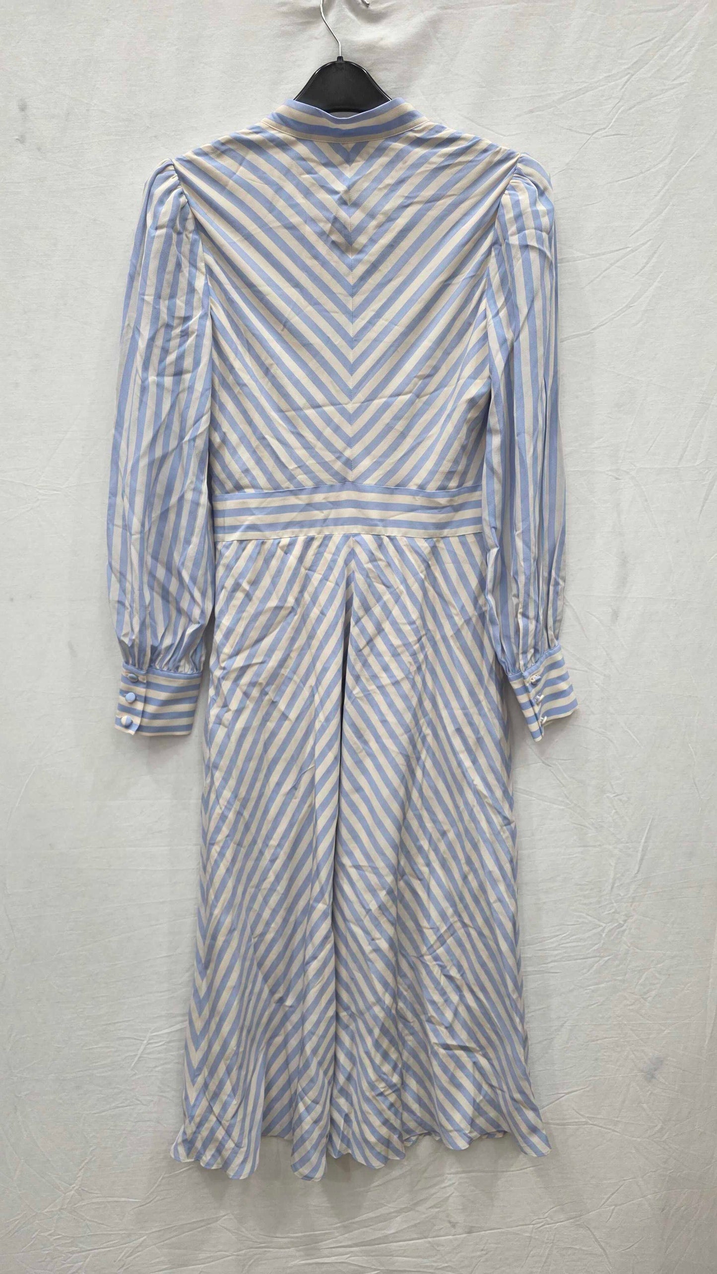 L.k. Bennett Marcellin Midi Tie Stripe Silk Dress Size: Uk 6