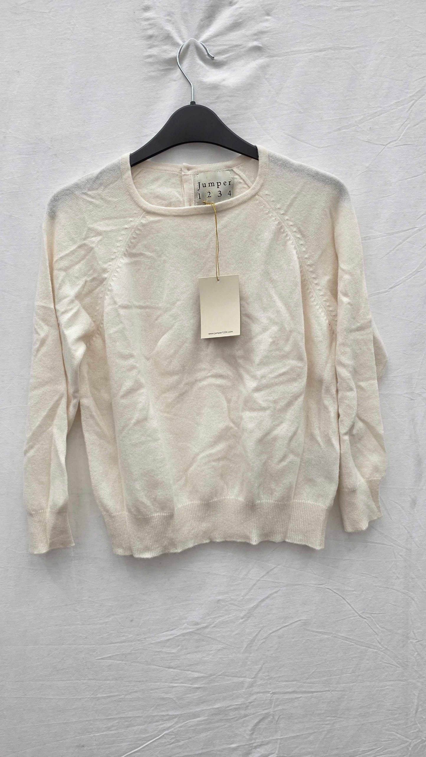 Scott & Scott London-button Back Crew Cream Size: Uk 10