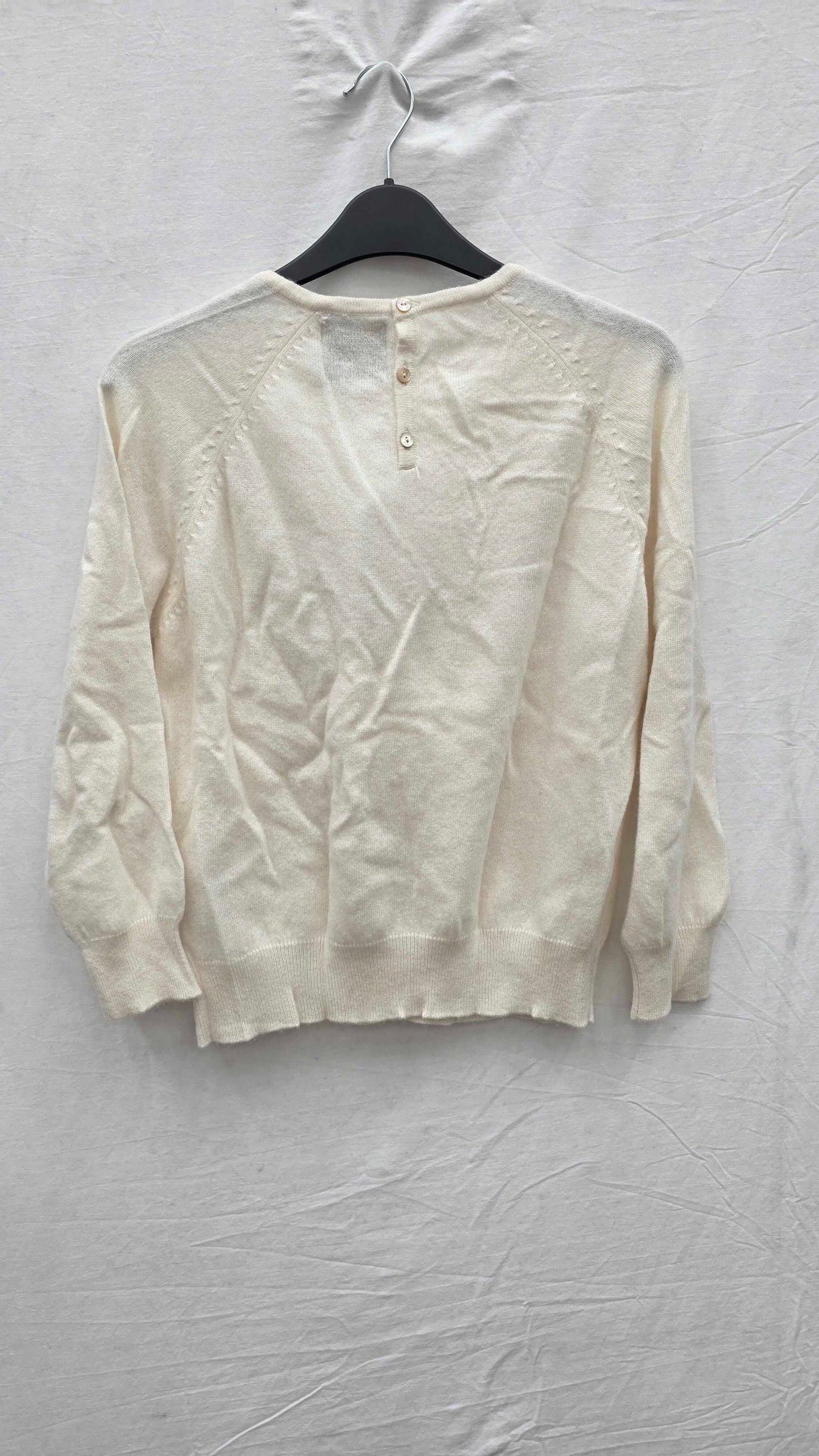 Scott & Scott London-button Back Crew Cream Size: Uk 10