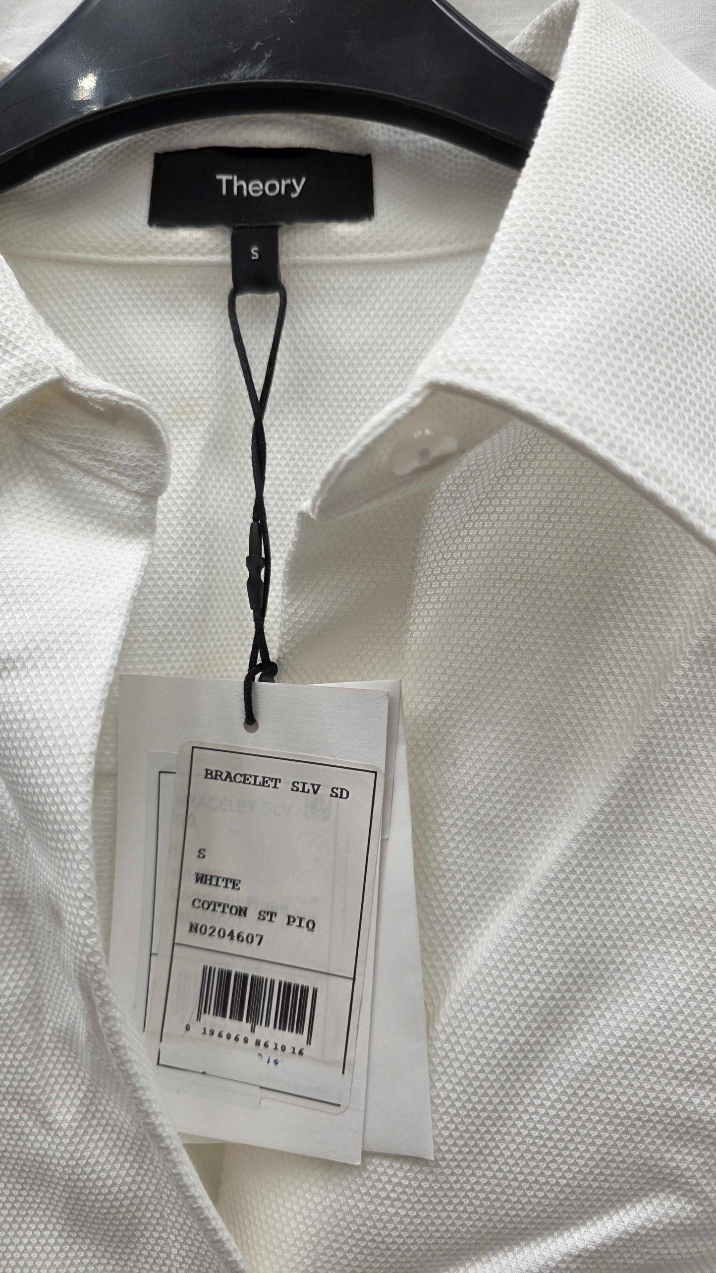 Theory White Bracelet Cotton Blend Dress Size: Small