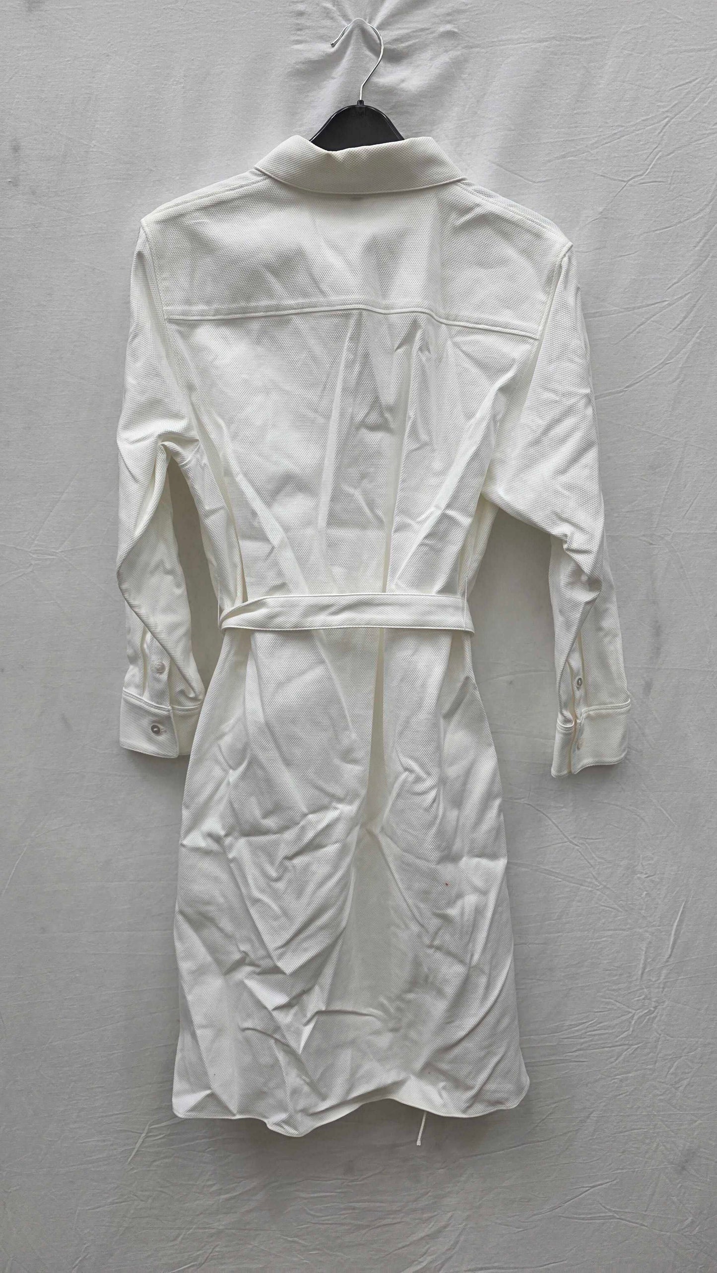 Theory White Bracelet Cotton Blend Dress Size: Small
