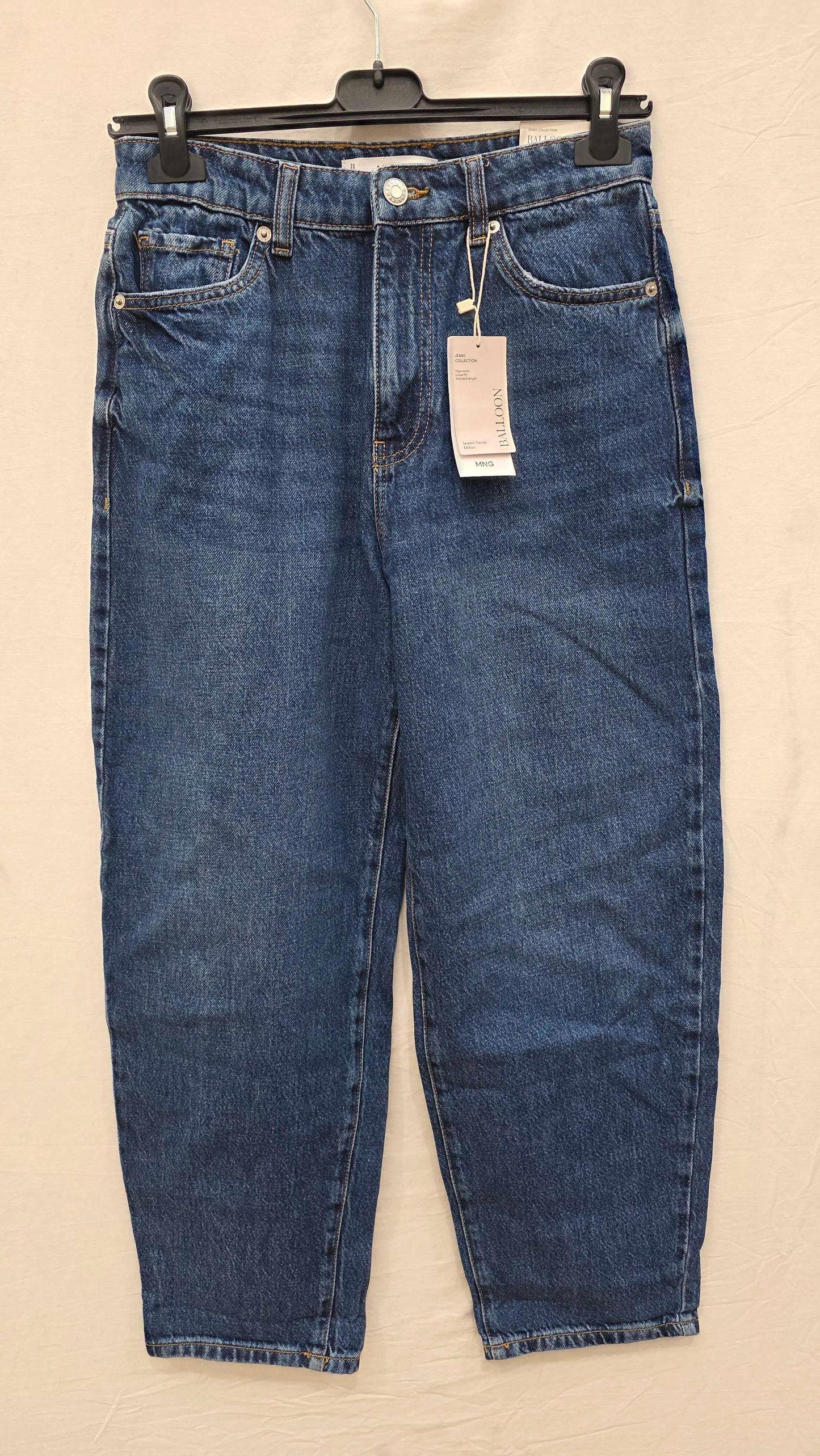 Mango Blue-blue High-waist Jeans Size: Uk 8