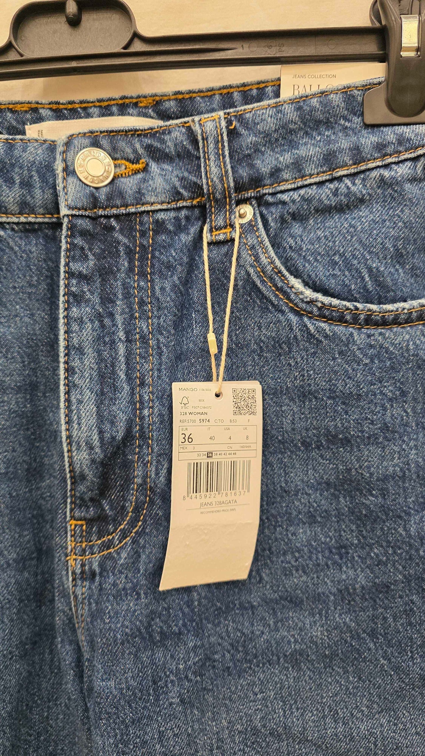 Mango Blue-blue High-waist Jeans Size: Uk 8