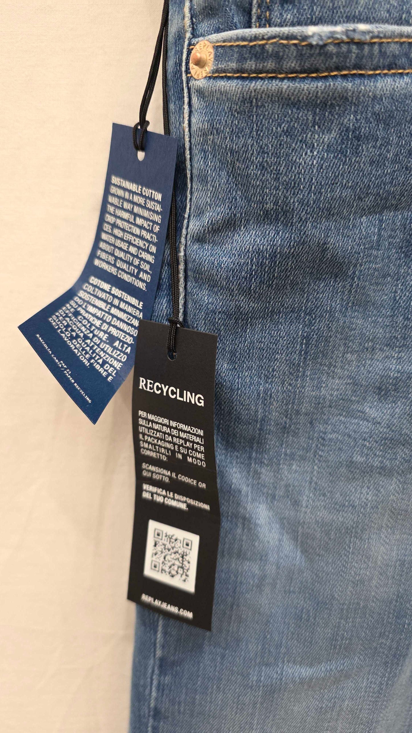 Replay - Blue New Luz Flare Stretch Jeans Size: 30X30