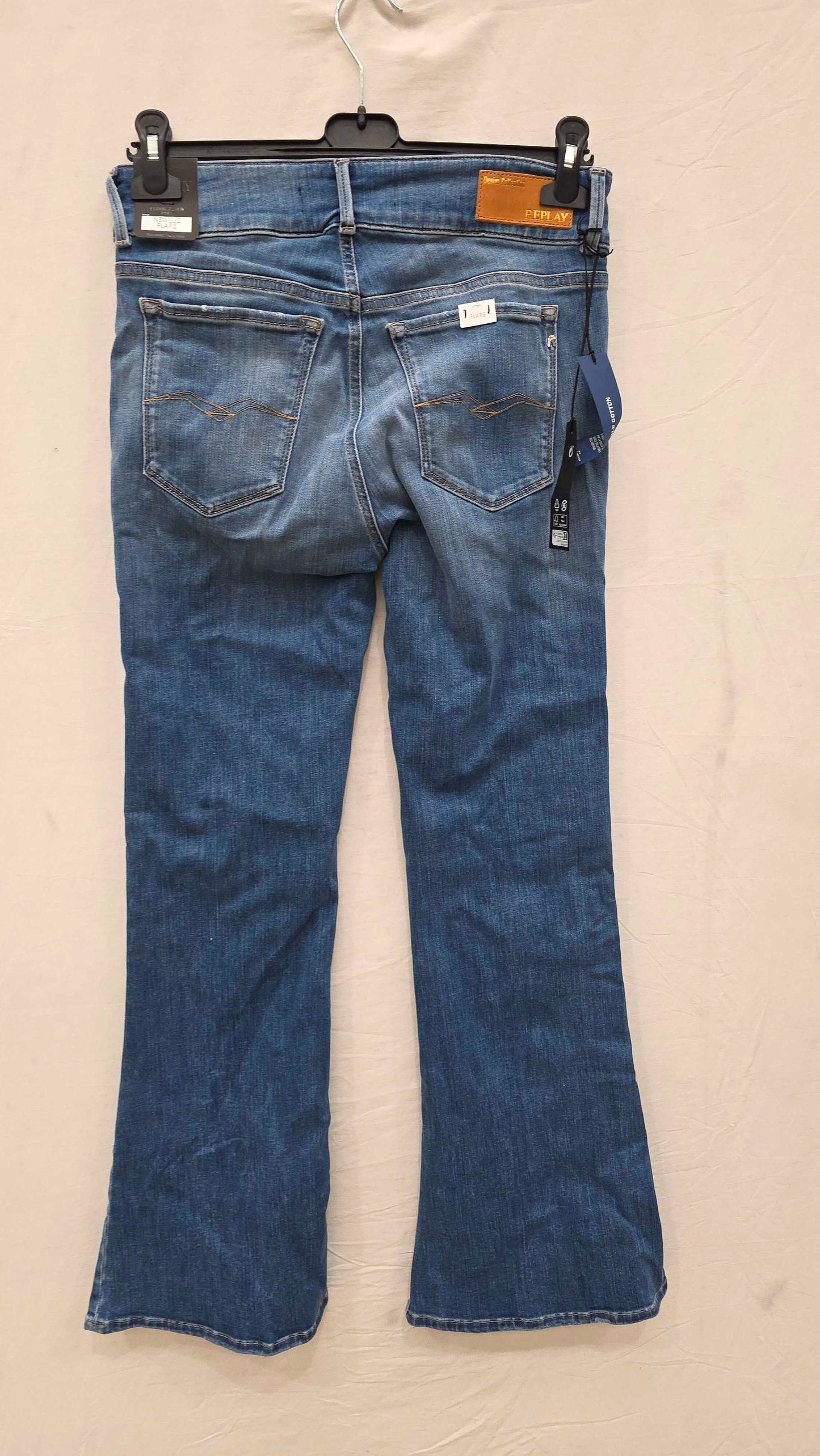 Replay - Blue New Luz Flare Stretch Jeans Size: 30X30
