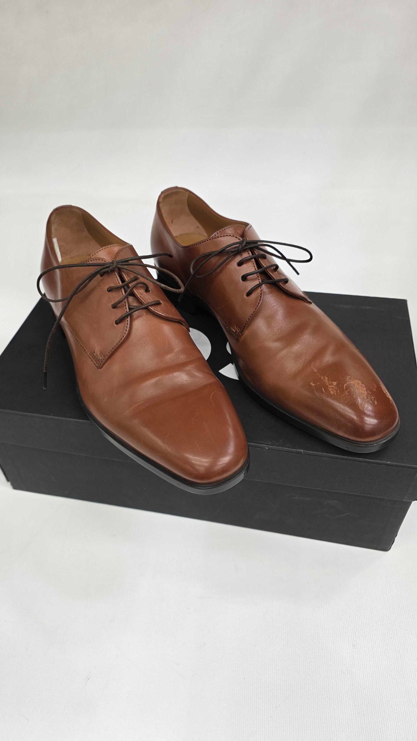 Boss Brown Kensington Leather Shoes Size: Uk 7