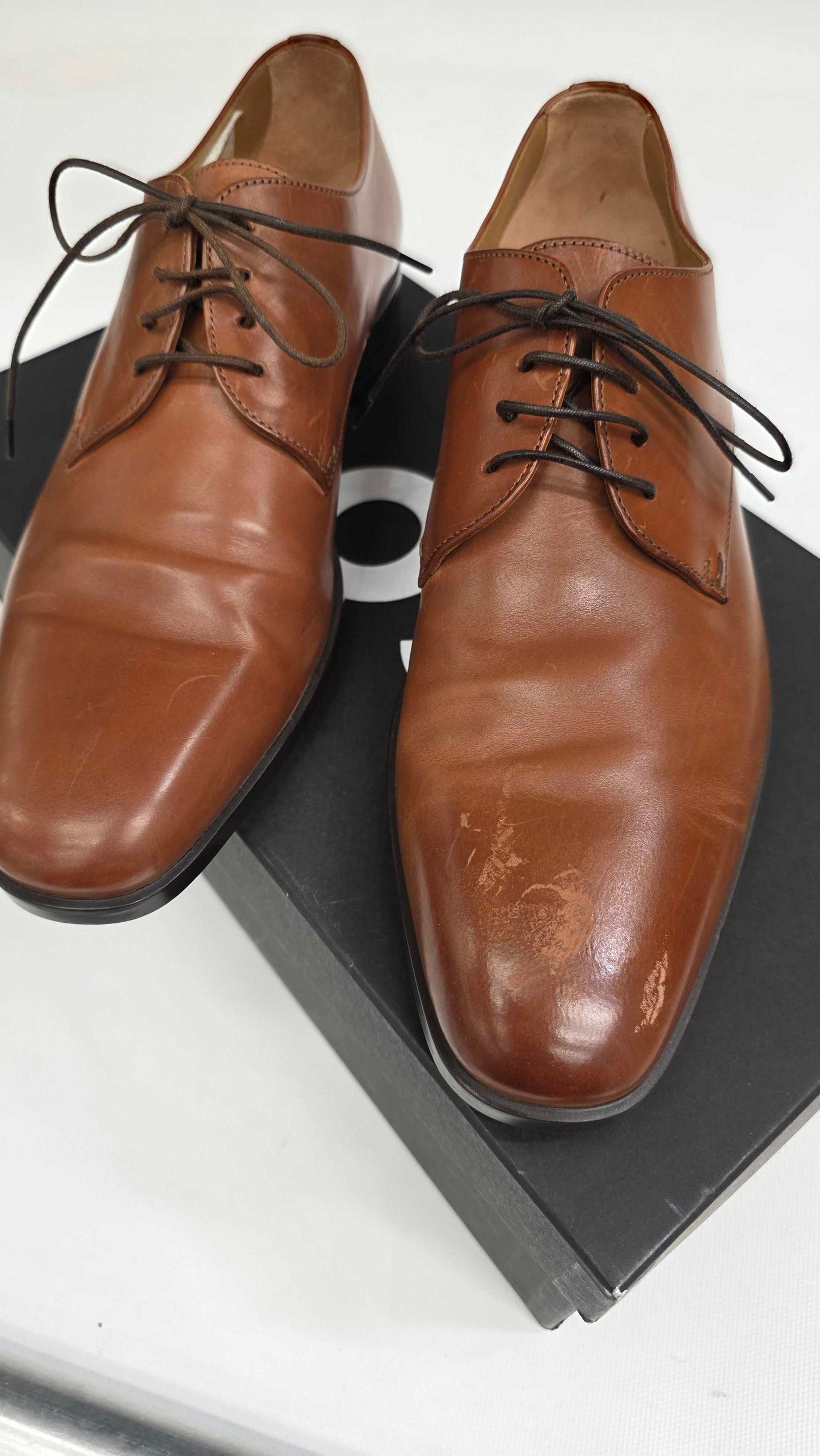 Boss Brown Kensington Leather Shoes Size: Uk 7