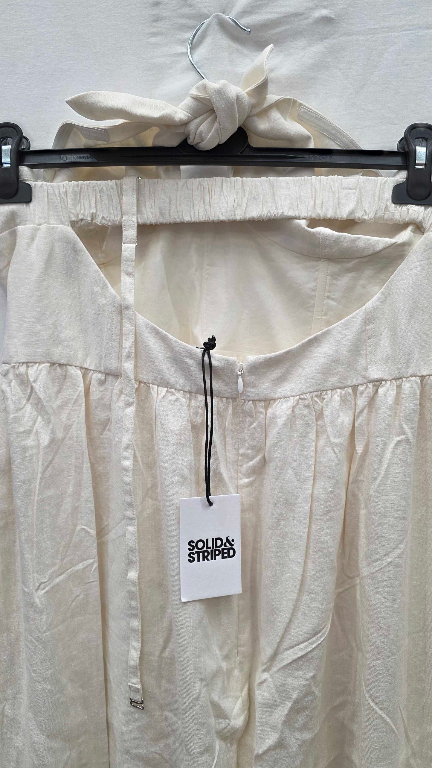 Solid & Striped - Cream Auroa Midi Dress - Beige Size: Large