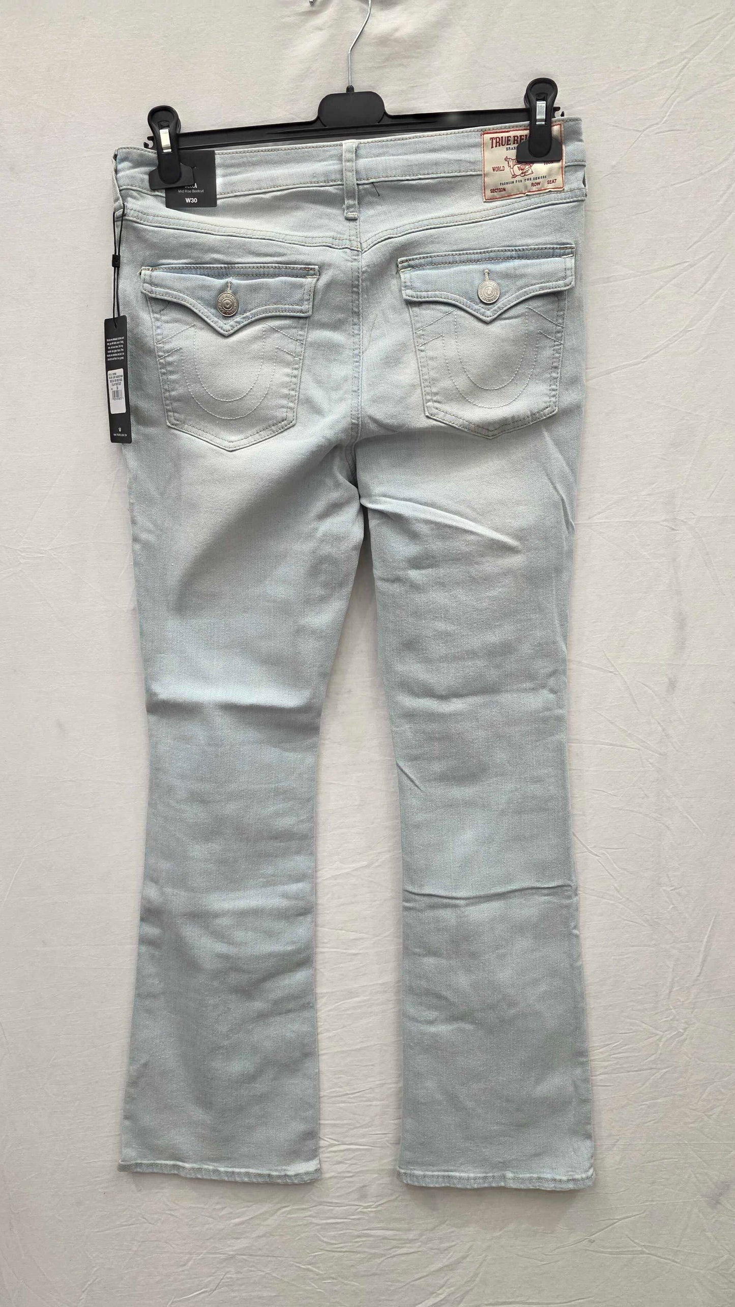 True Religion Light Wash Becca Stretch Bootcut Jeans Size: 30