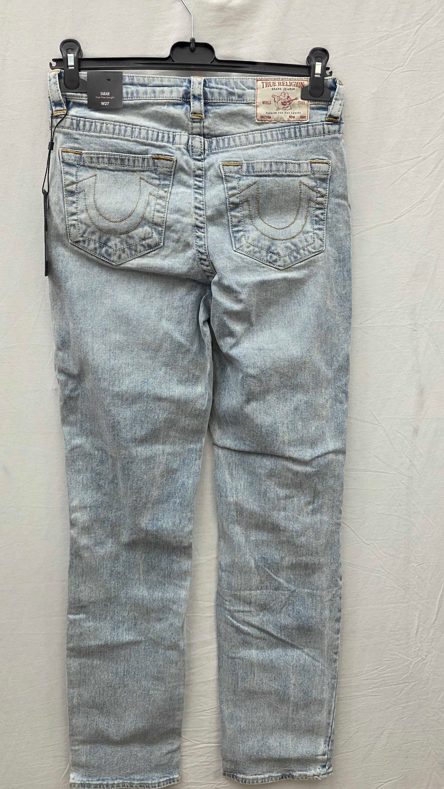 True Religion - Light Blue Sarah Straight Stretch Jeans Size: 27