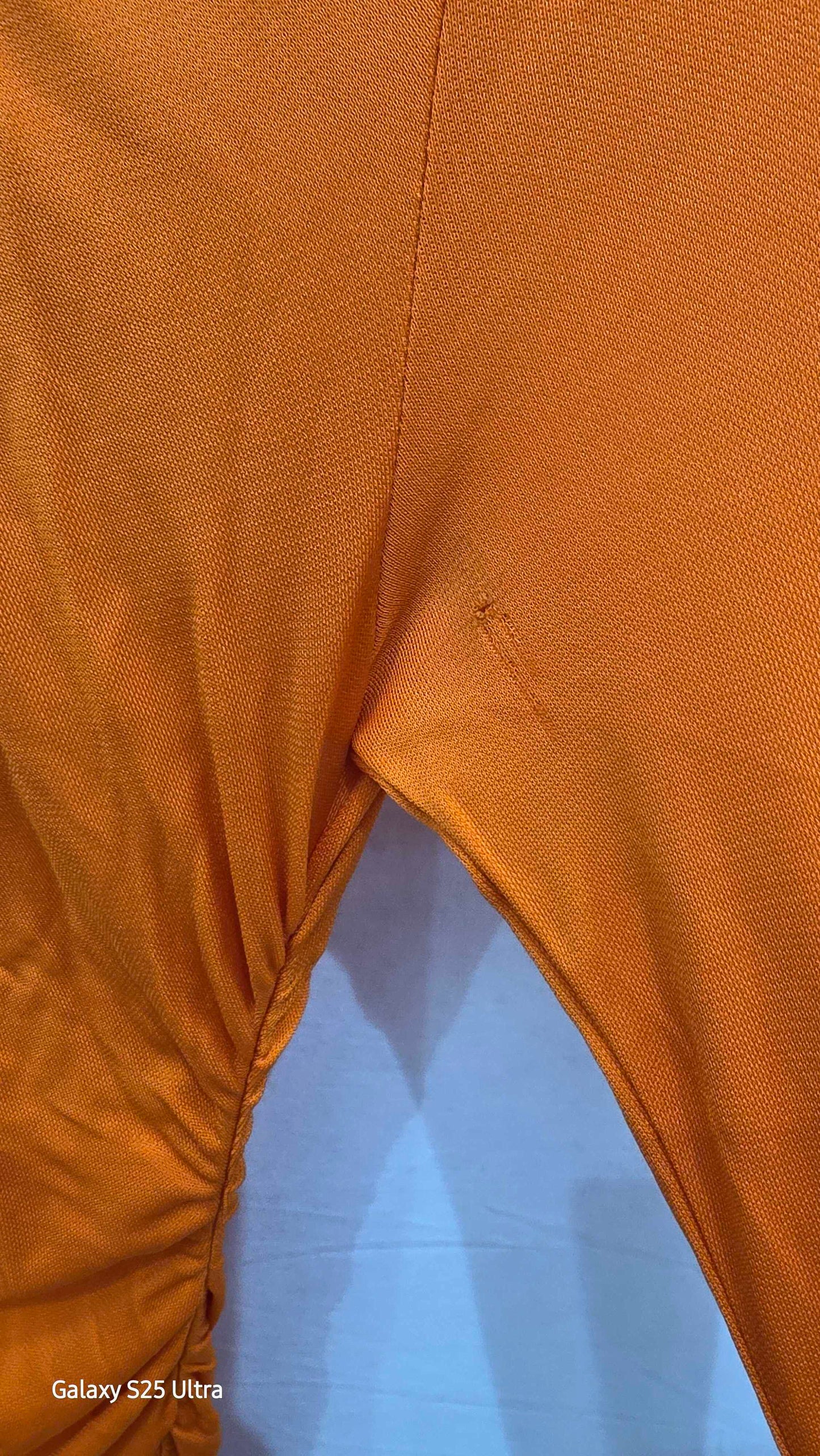 Orange Fitted Ruched Maxi Dress Size: Medium