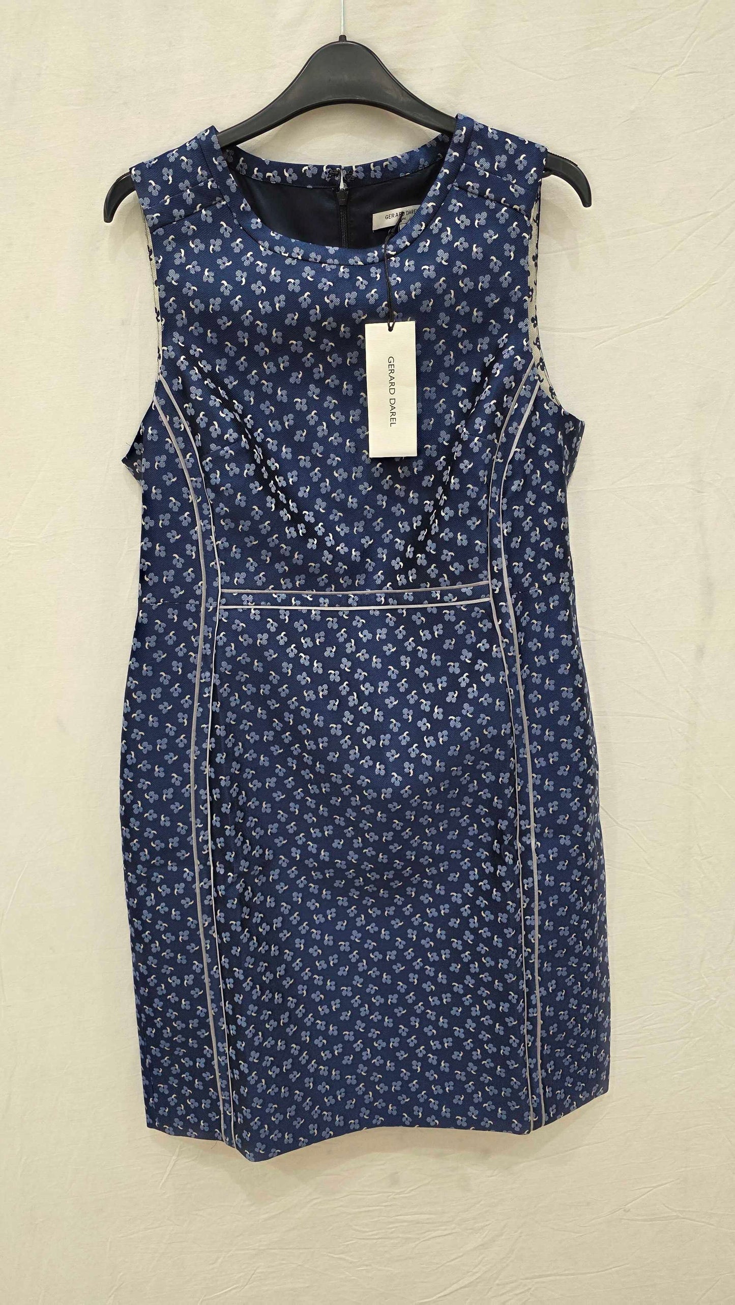 Gerard Darel Blue Sleeveless Dress Size: Uk 12