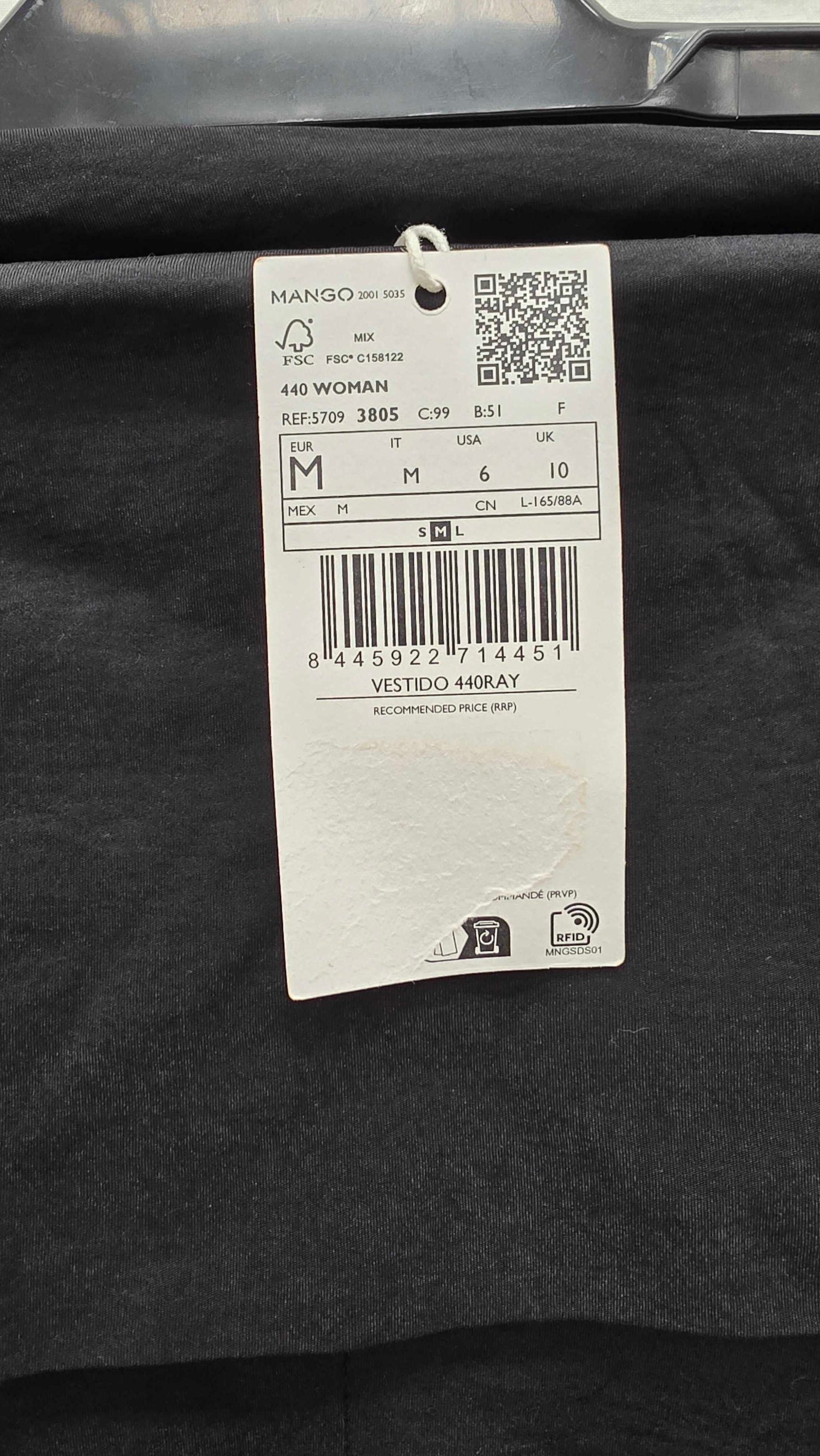Mango - Black Bandeau Foldover Midi Dress Size: Medium